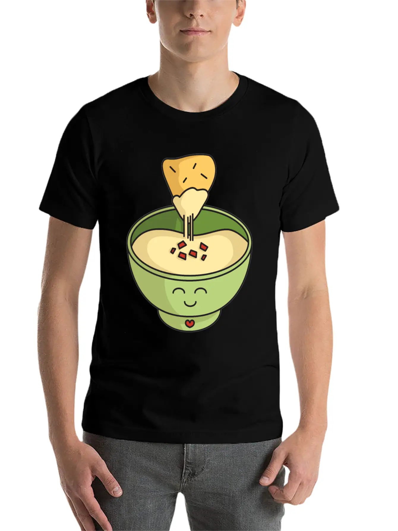 Cute Kawaii Queso Bowl With Cheesy Chip Relaxed Everyday Tee – Lightweight And Durable Cotton