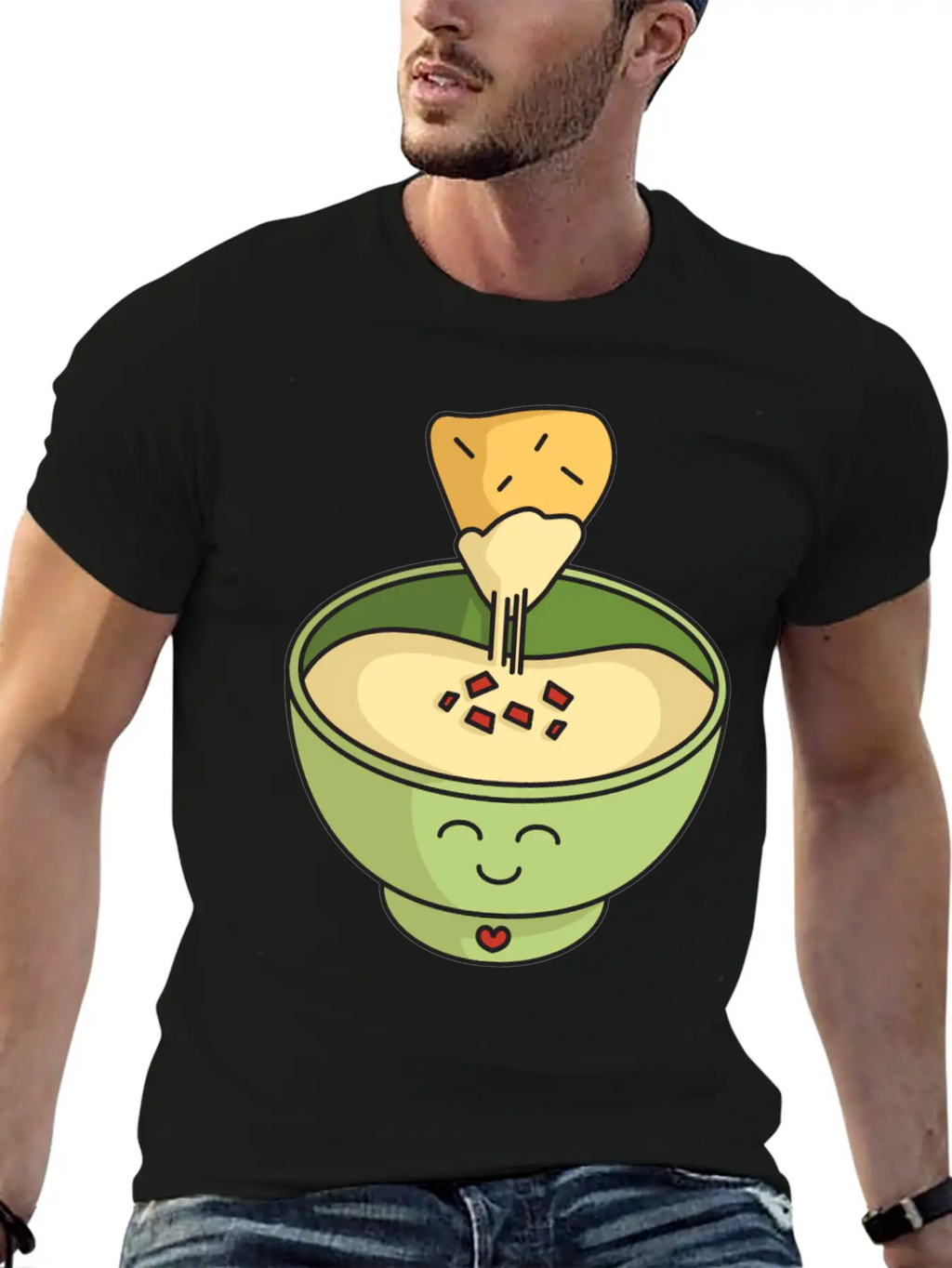 Cute Kawaii Queso Bowl With Cheesy Chip Relaxed Everyday Tee – Lightweight And Durable Cotton