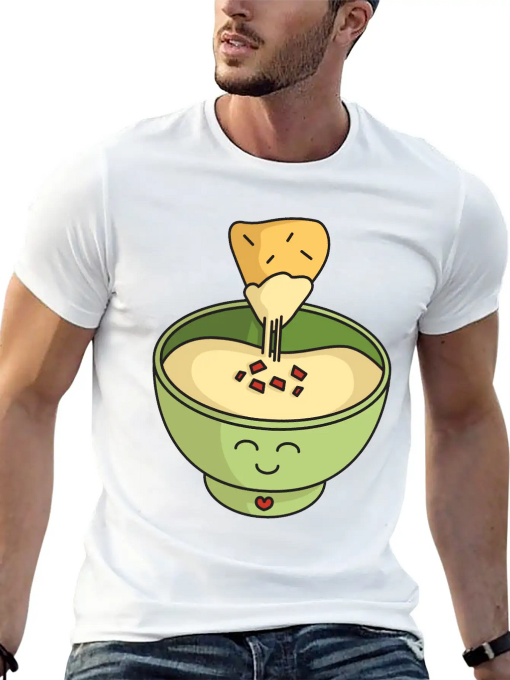 Cute Kawaii Queso Bowl With Cheesy Chip Relaxed Everyday Tee – Lightweight And Durable Cotton