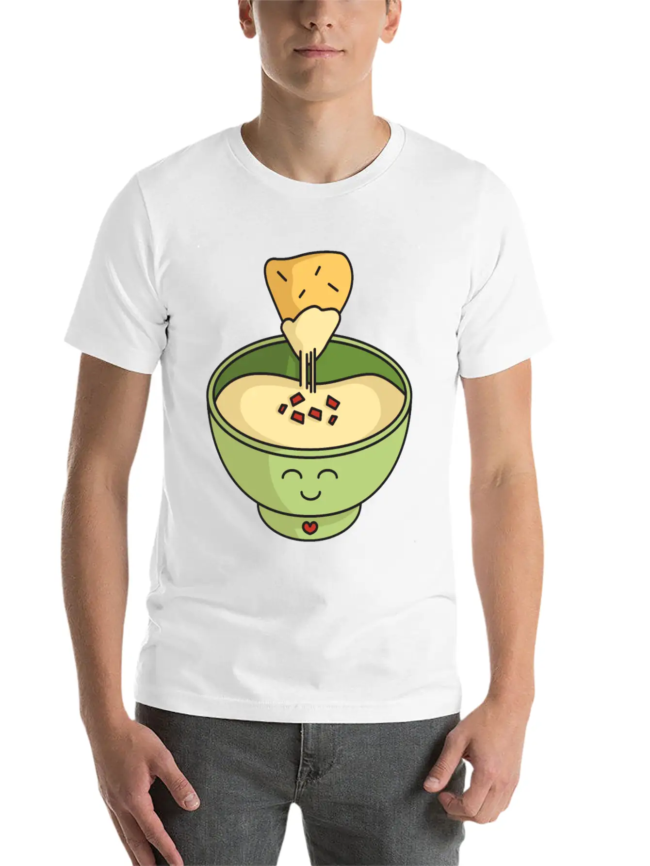Cute Kawaii Queso Bowl With Cheesy Chip Relaxed Everyday Tee – Lightweight And Durable Cotton