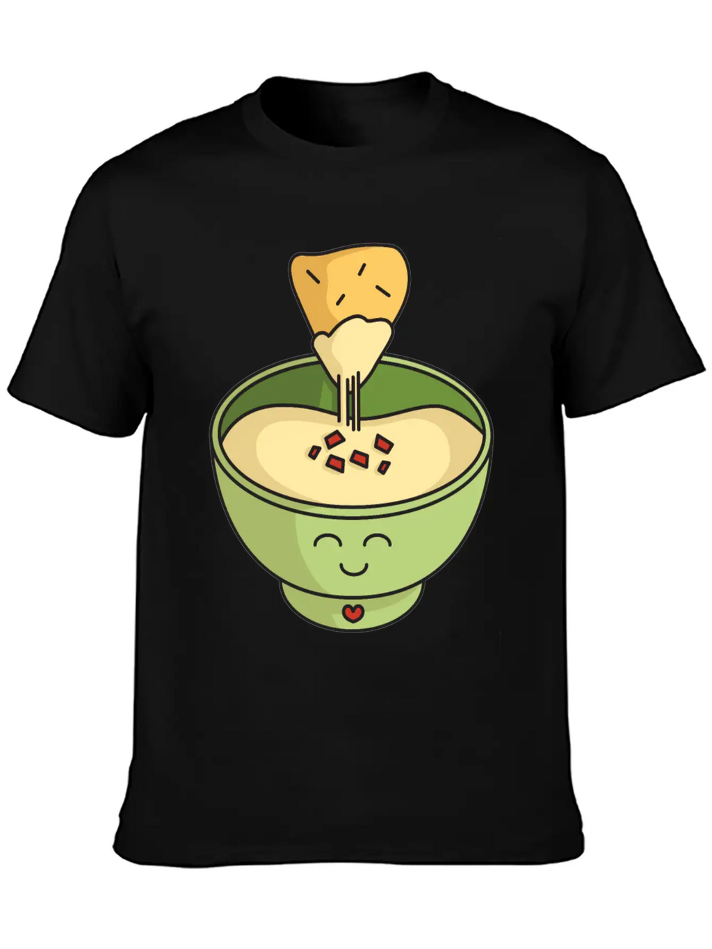 Cute Kawaii Queso Bowl With Cheesy Chip Relaxed Everyday Tee – Lightweight And Durable Cotton