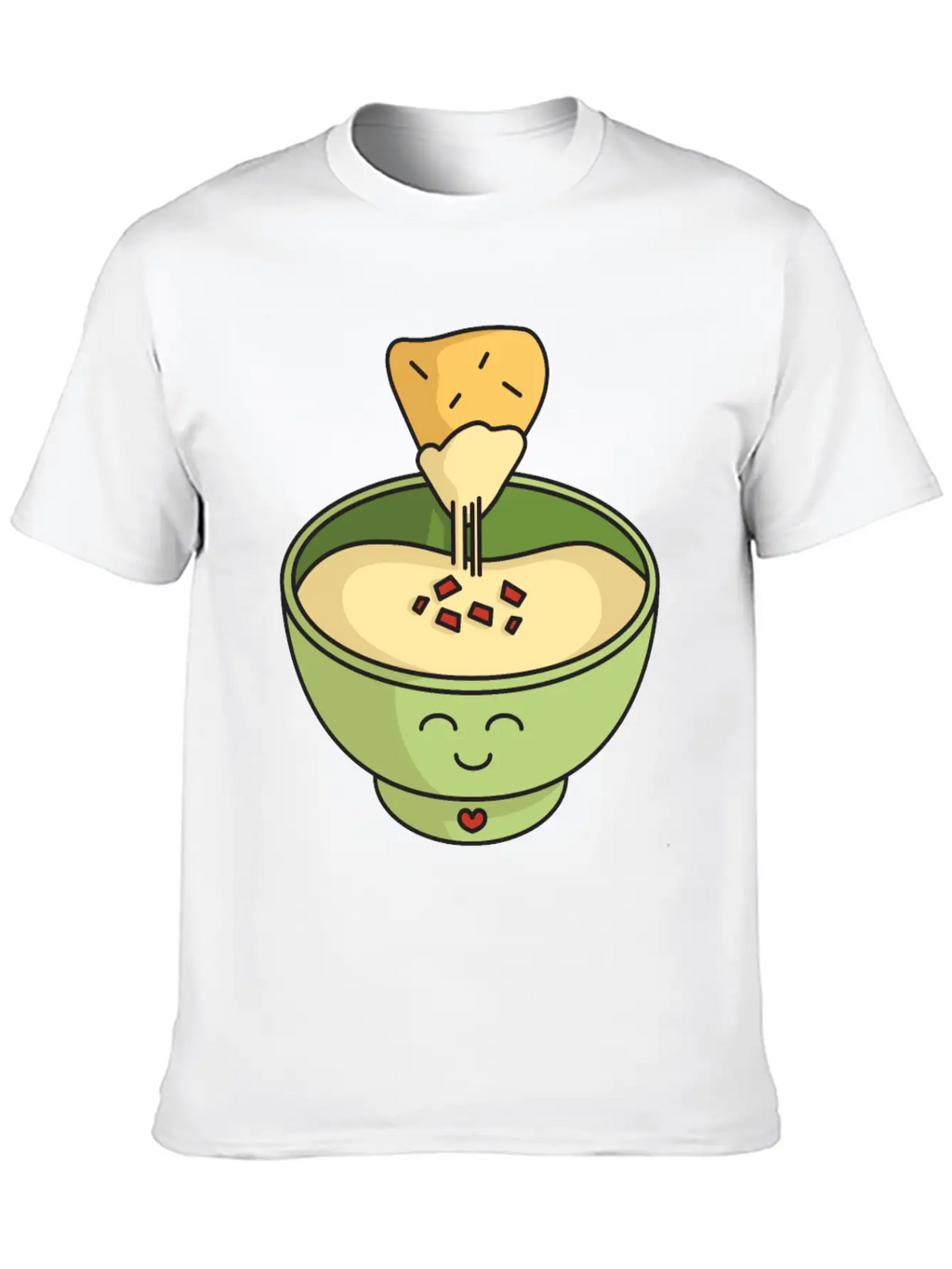 Cute Kawaii Queso Bowl With Cheesy Chip Relaxed Everyday Tee – Lightweight And Durable Cotton