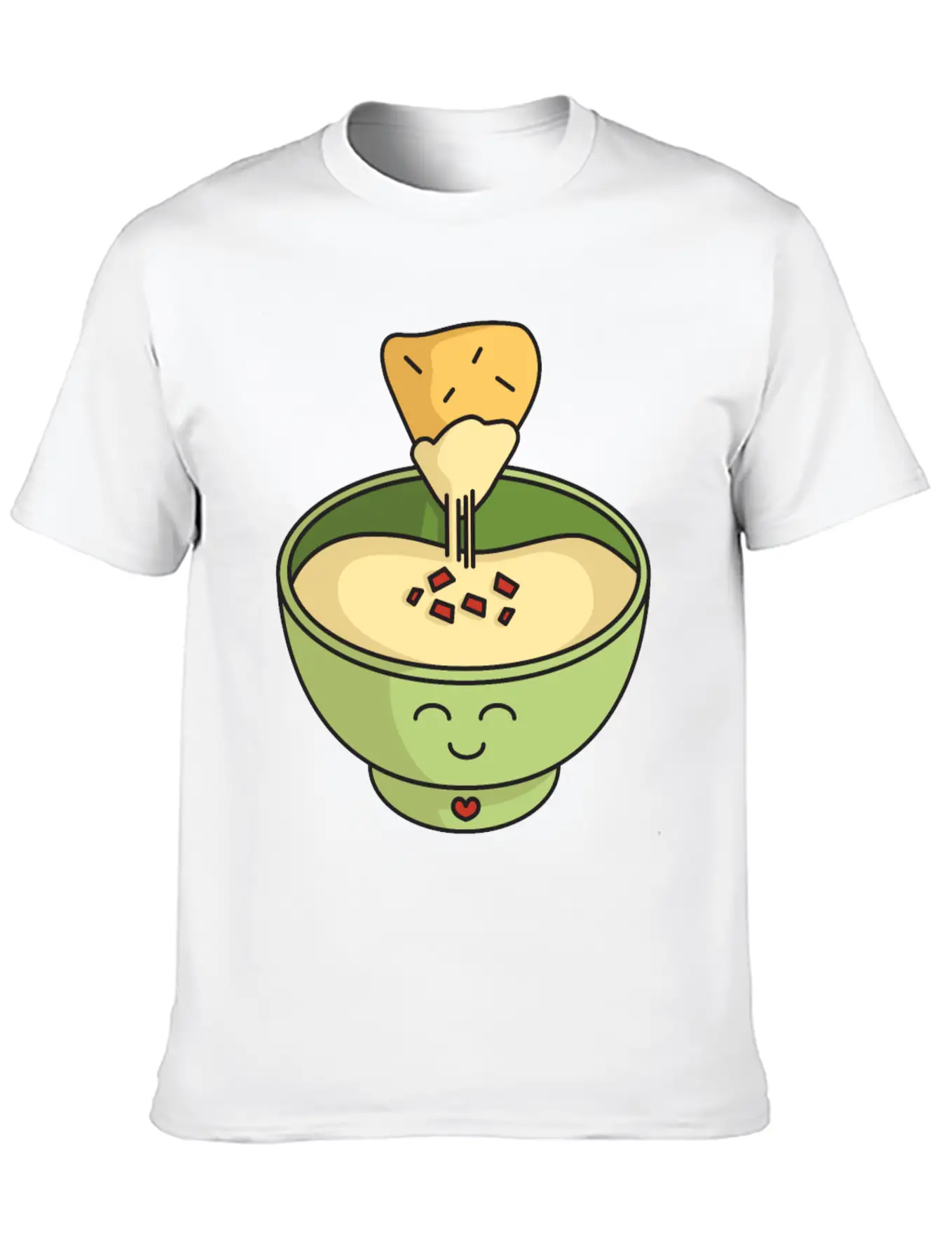 Cute Kawaii Queso Bowl With Cheesy Chip Relaxed Everyday Tee – Lightweight And Durable Cotton