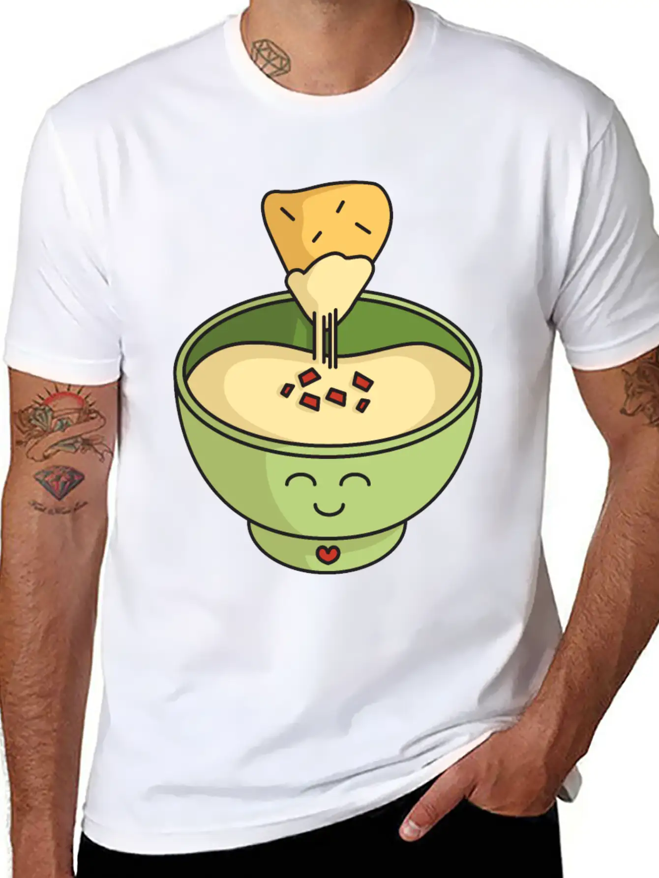 Cute Kawaii Queso Bowl With Cheesy Chip Relaxed Everyday Tee – Lightweight And Durable Cotton