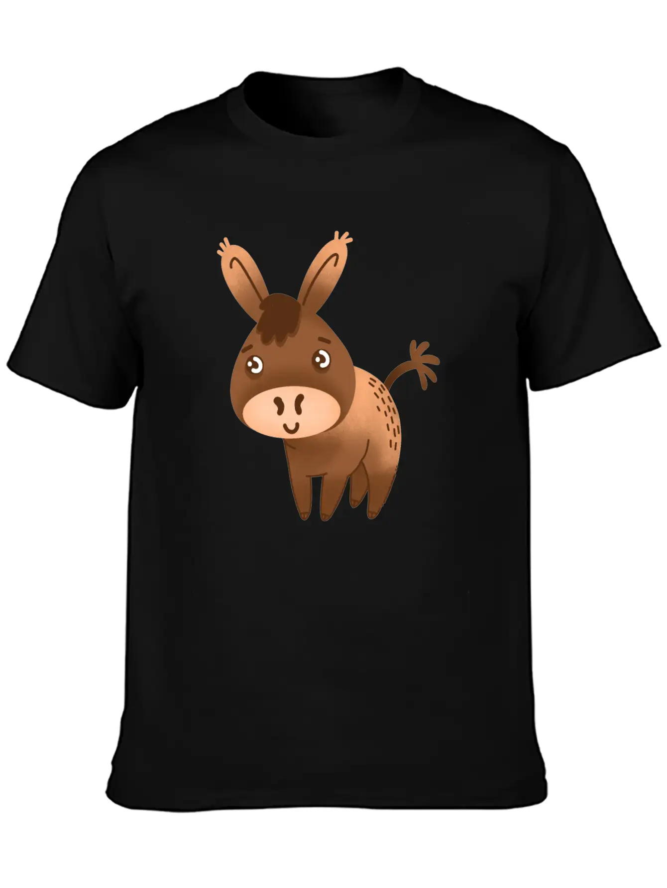 Cute Little Hand Drawn Donkey With A Cute Face Breathable Graphic T-Shirt – Perfect For Casual Days