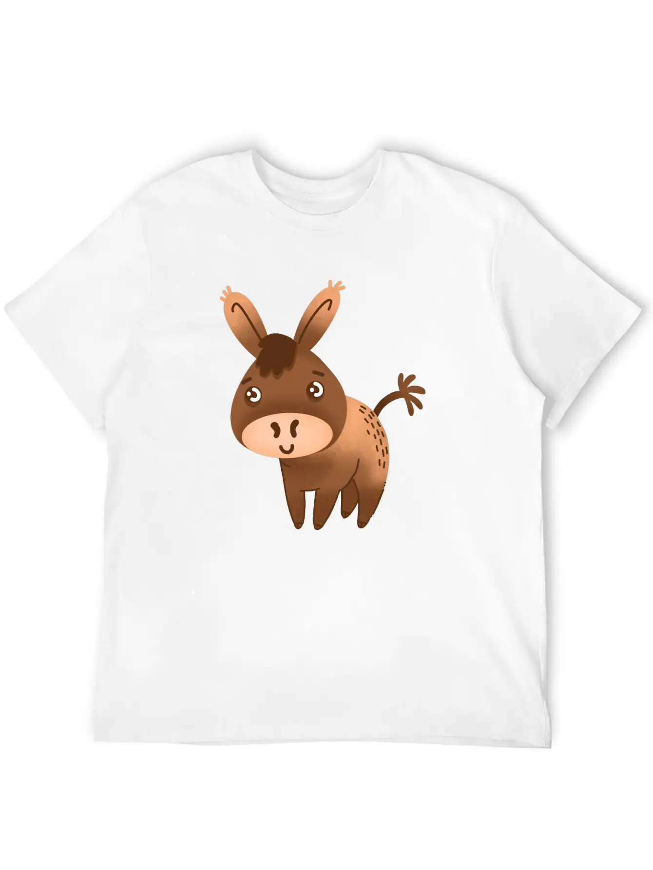 Cute Little Hand Drawn Donkey With A Cute Face Breathable Graphic T-Shirt – Perfect For Casual Days
