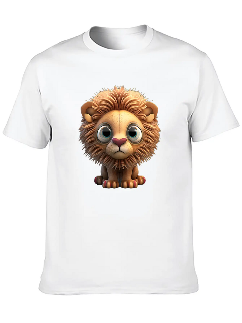 Cute Little Lion Comic Character Basic Graphic T-Shirt – Daily Comfort In Soft Cotton