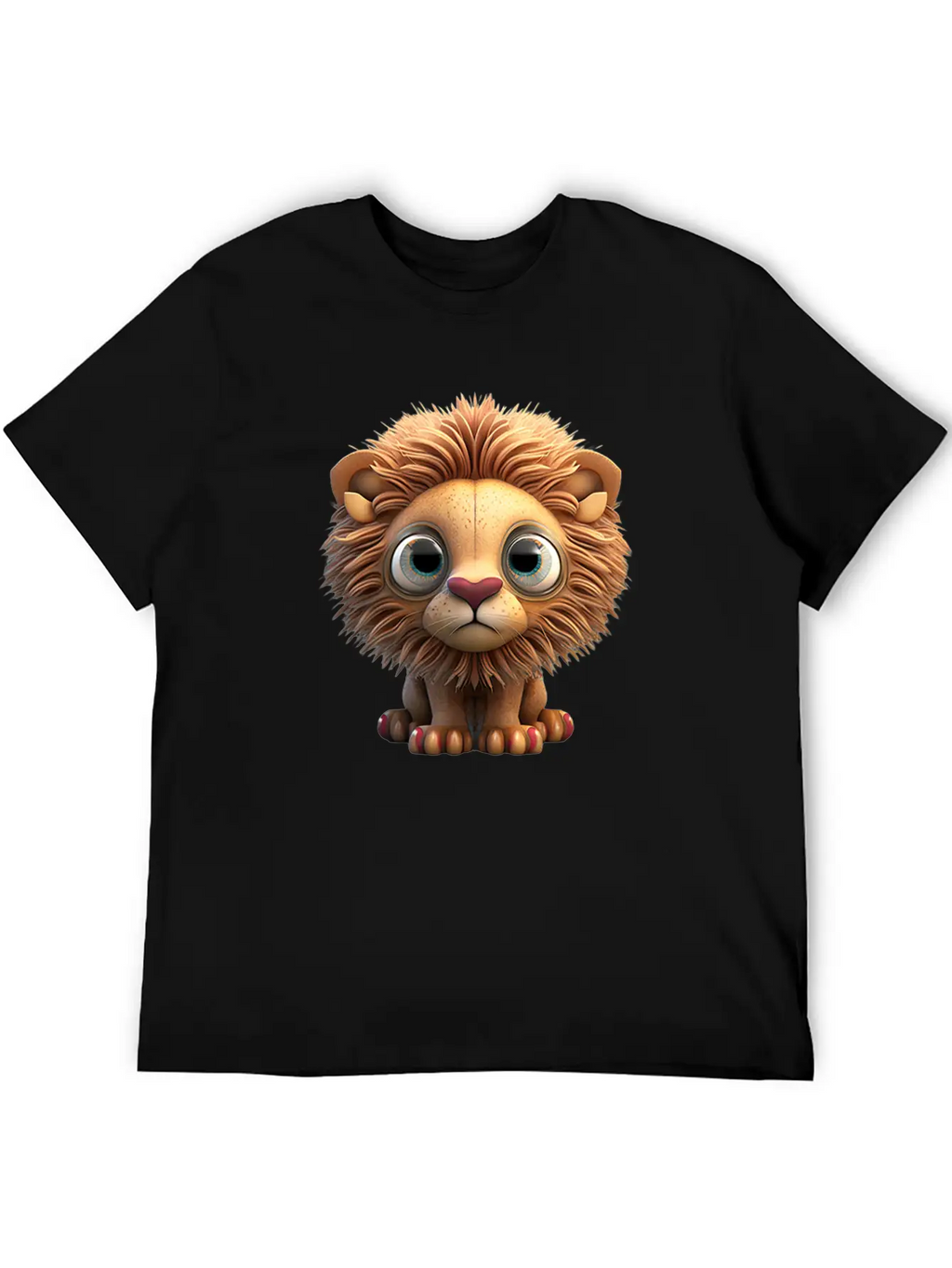 Cute Little Lion Comic Character Basic Graphic T-Shirt – Daily Comfort In Soft Cotton
