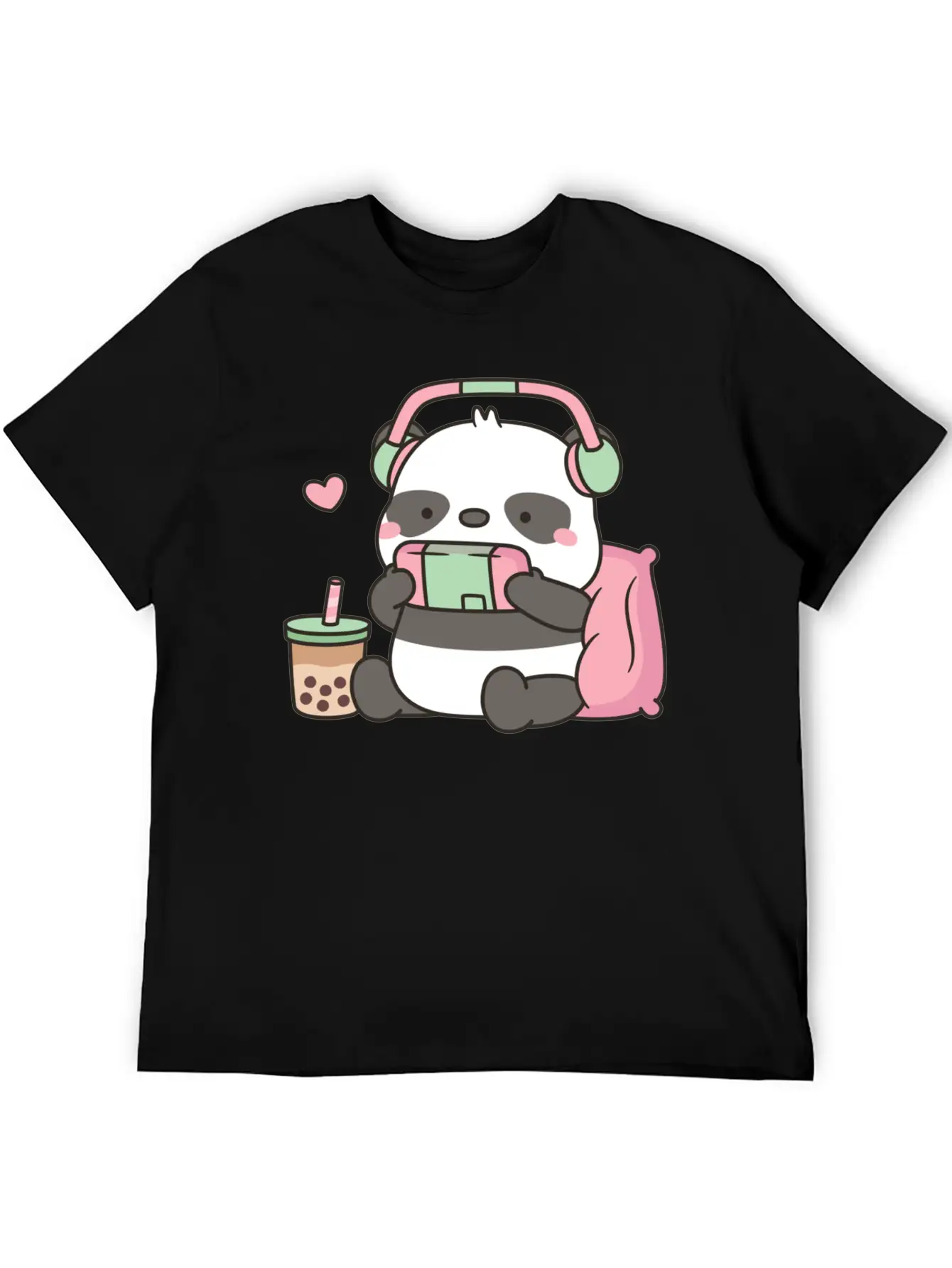 Cute Little Panda Gamer With Headphones Classic Cotton Tee – Unisex Comfort For Any Season