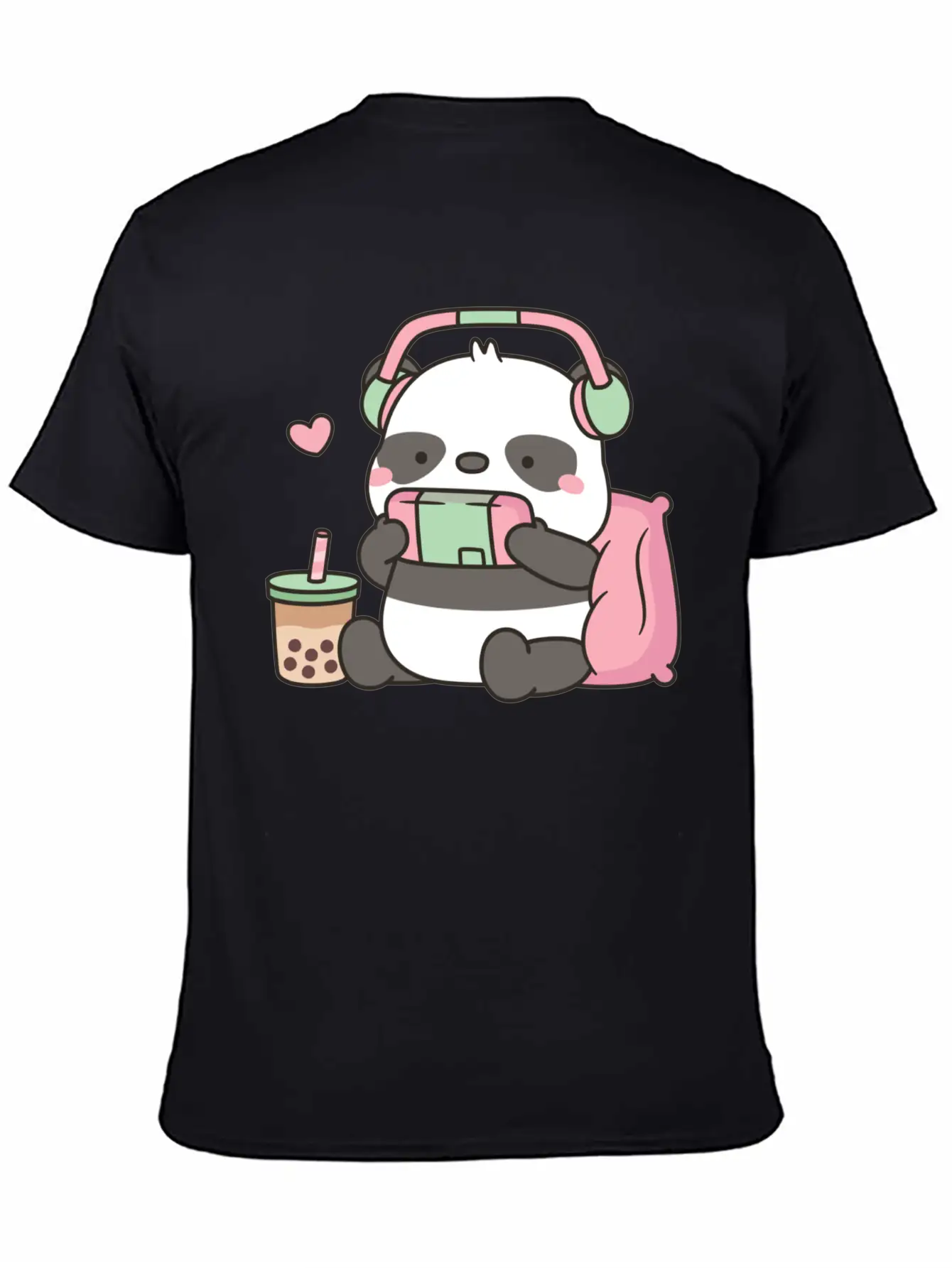 Cute Little Panda Gamer With Headphones Classic Cotton Tee – Unisex Comfort For Any Season