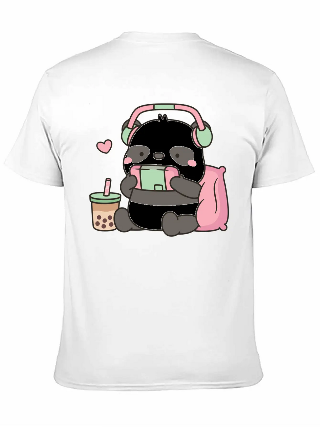 Cute Little Panda Gamer With Headphones Classic Cotton Tee – Unisex Comfort For Any Season