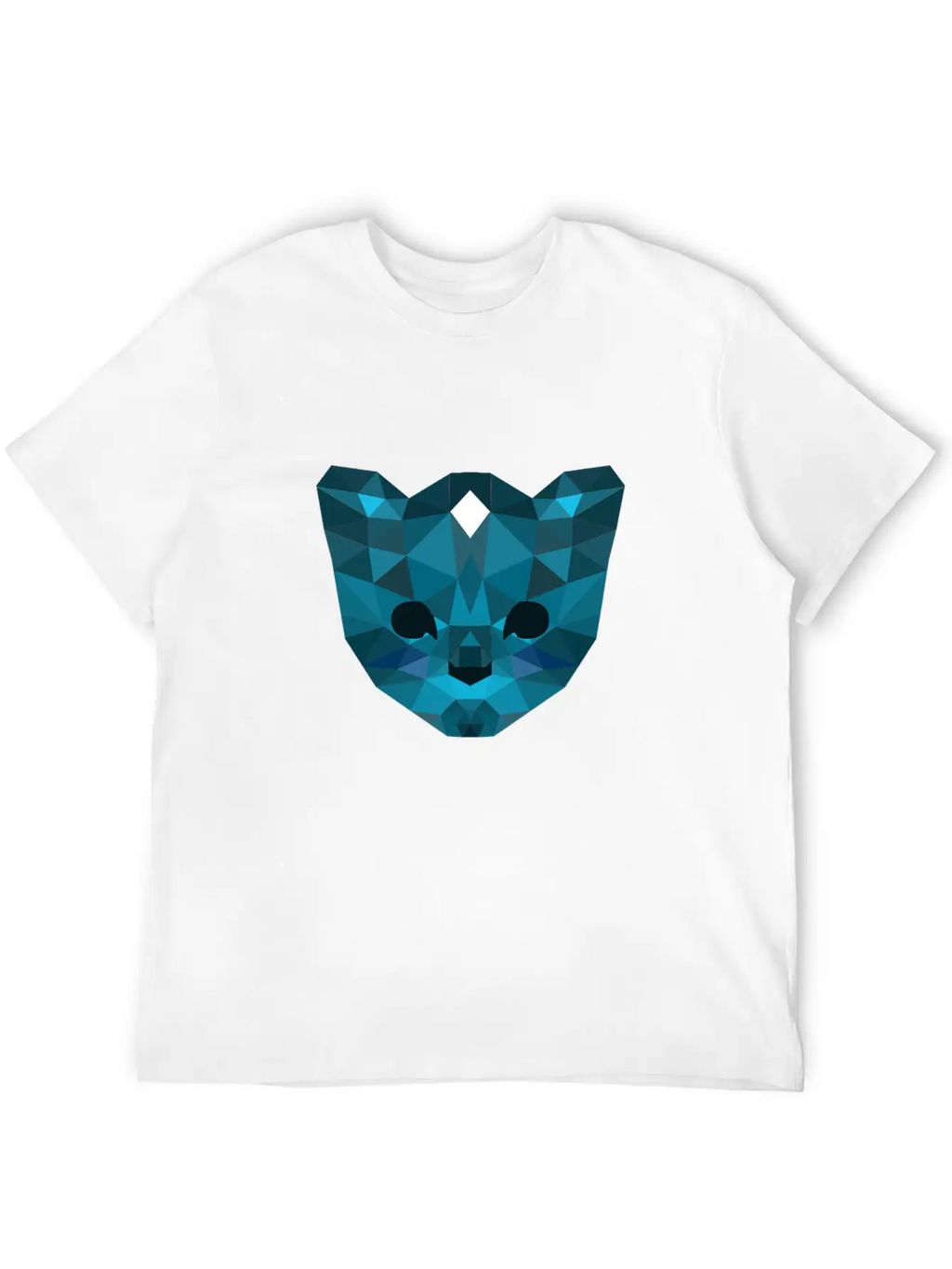 Cute Mosaic Blue Cat Timeless Short Sleeve Tee – Comfy And Minimalist Design
