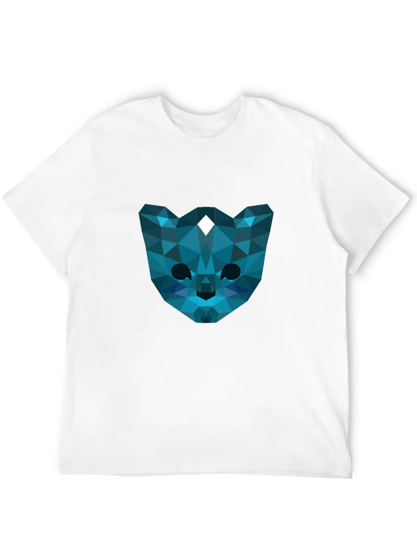 Cute Mosaic Blue Cat Timeless Short Sleeve Tee – Comfy And Minimalist Design