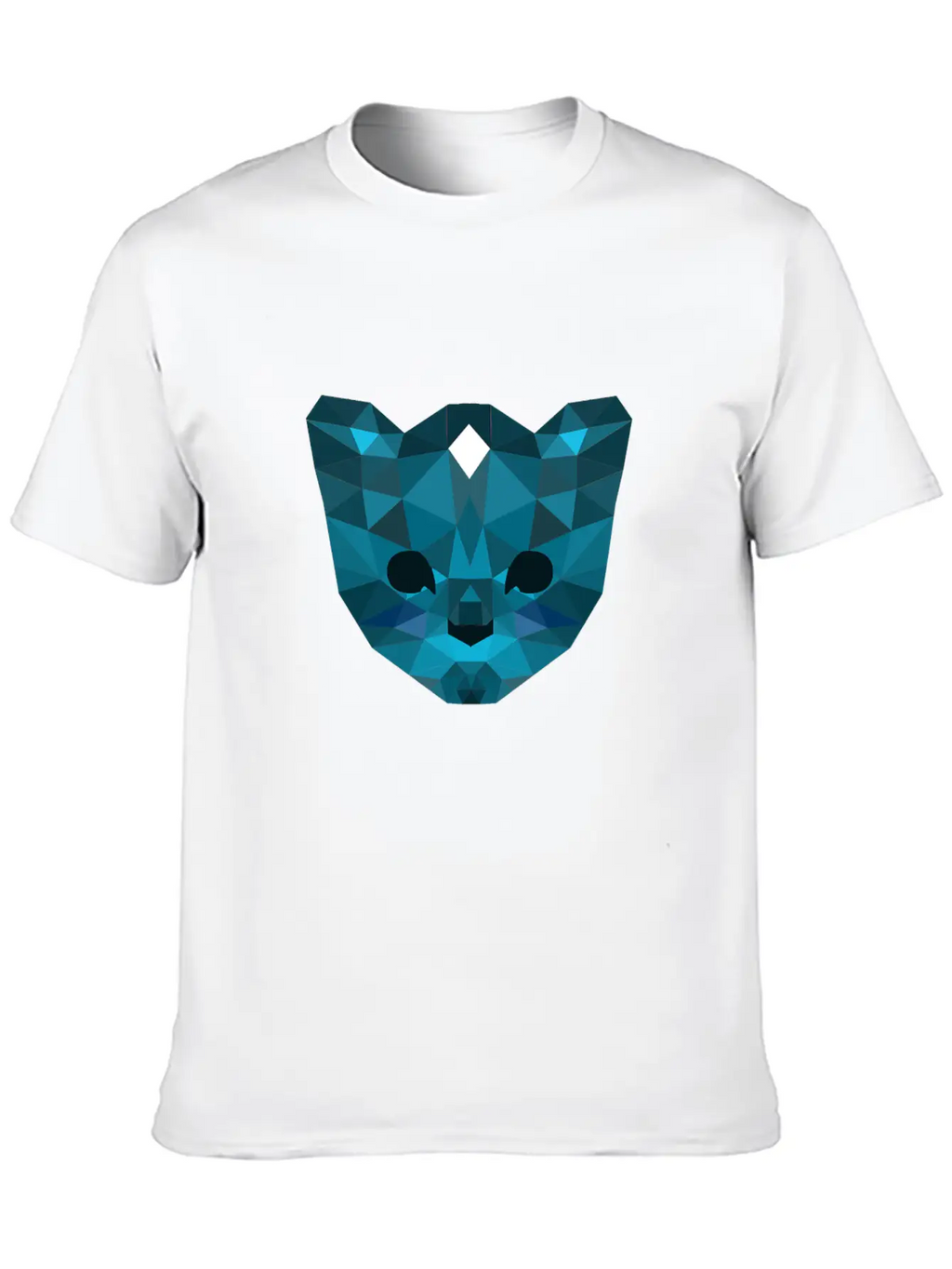 Cute Mosaic Blue Cat Timeless Short Sleeve Tee – Comfy And Minimalist Design