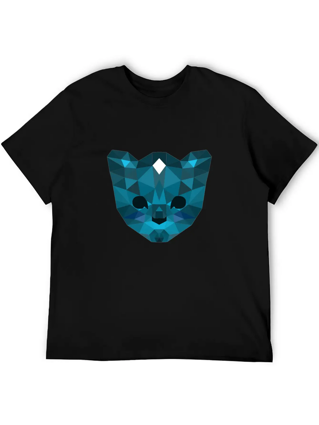 Cute Mosaic Blue Cat Timeless Short Sleeve Tee – Comfy And Minimalist Design