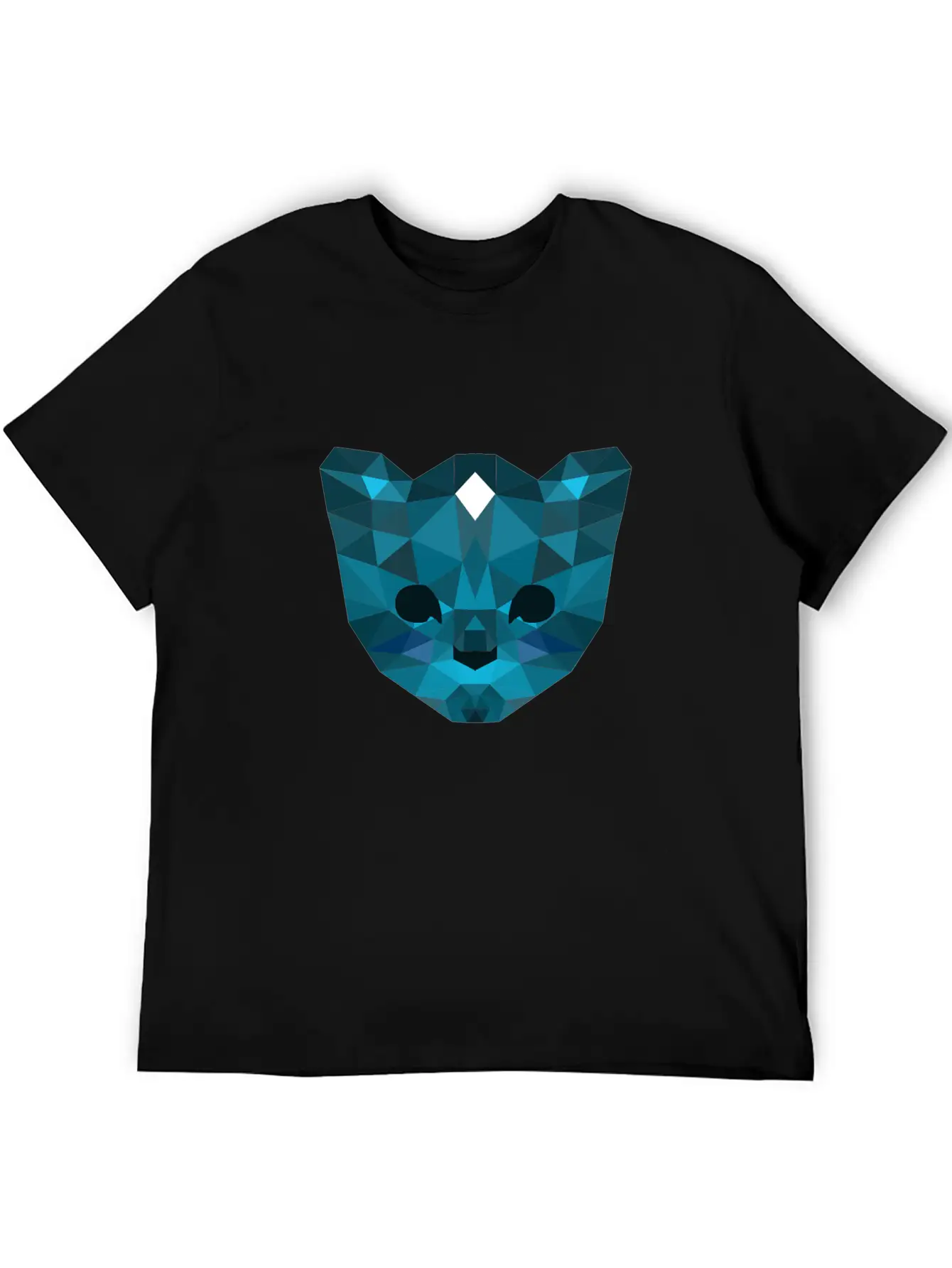 Cute Mosaic Blue Cat Timeless Short Sleeve Tee – Comfy And Minimalist Design