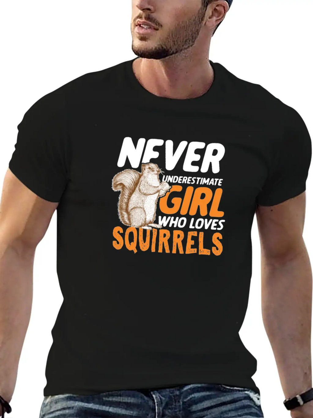 Cute Never Underestimate Girl Who Love Squirrels Breathable Graphic T-Shirt – Perfect For Casual Days