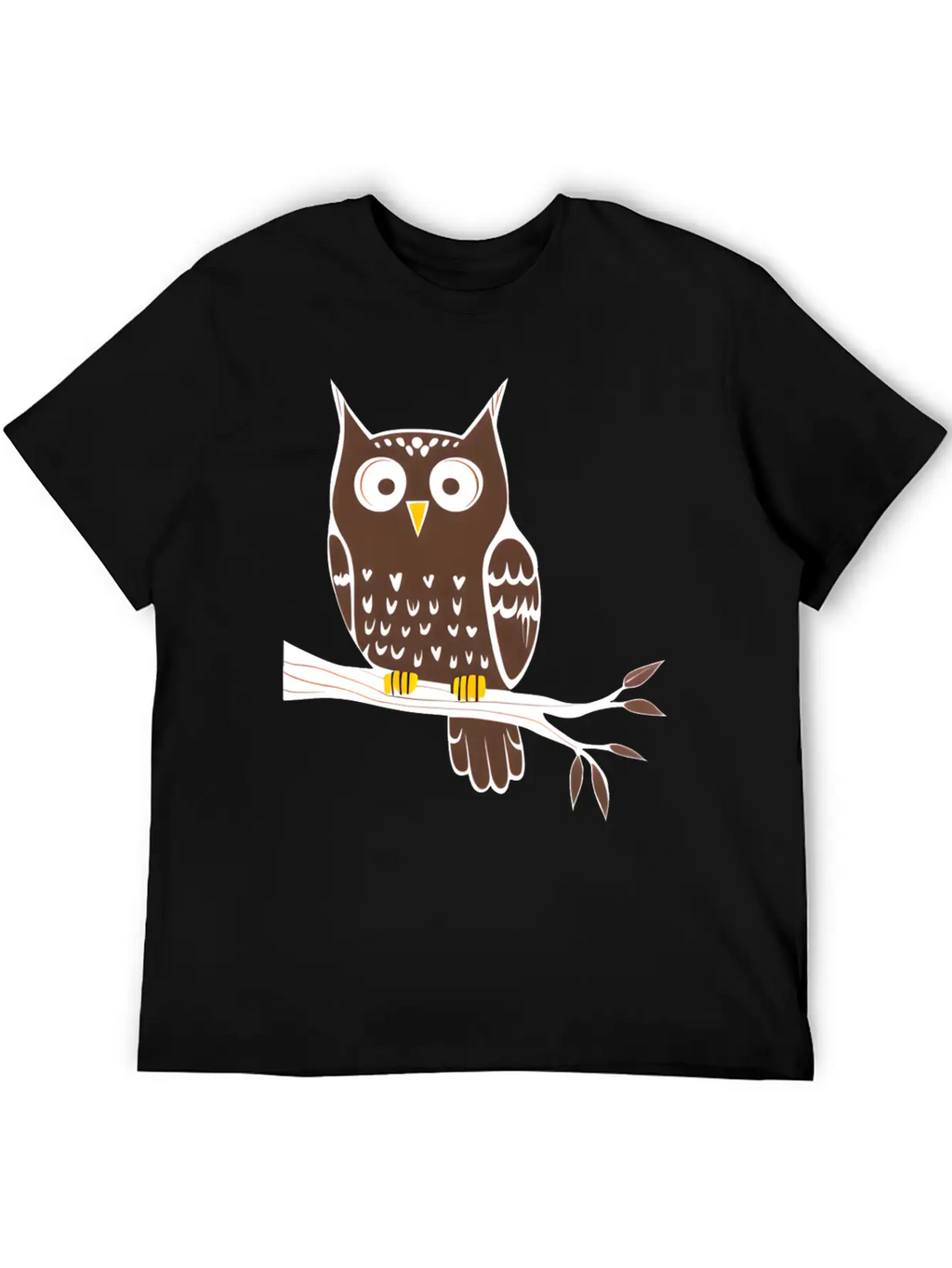 Cute Owl On A Branch Classic Cotton Tee – Unisex Comfort For Any Season