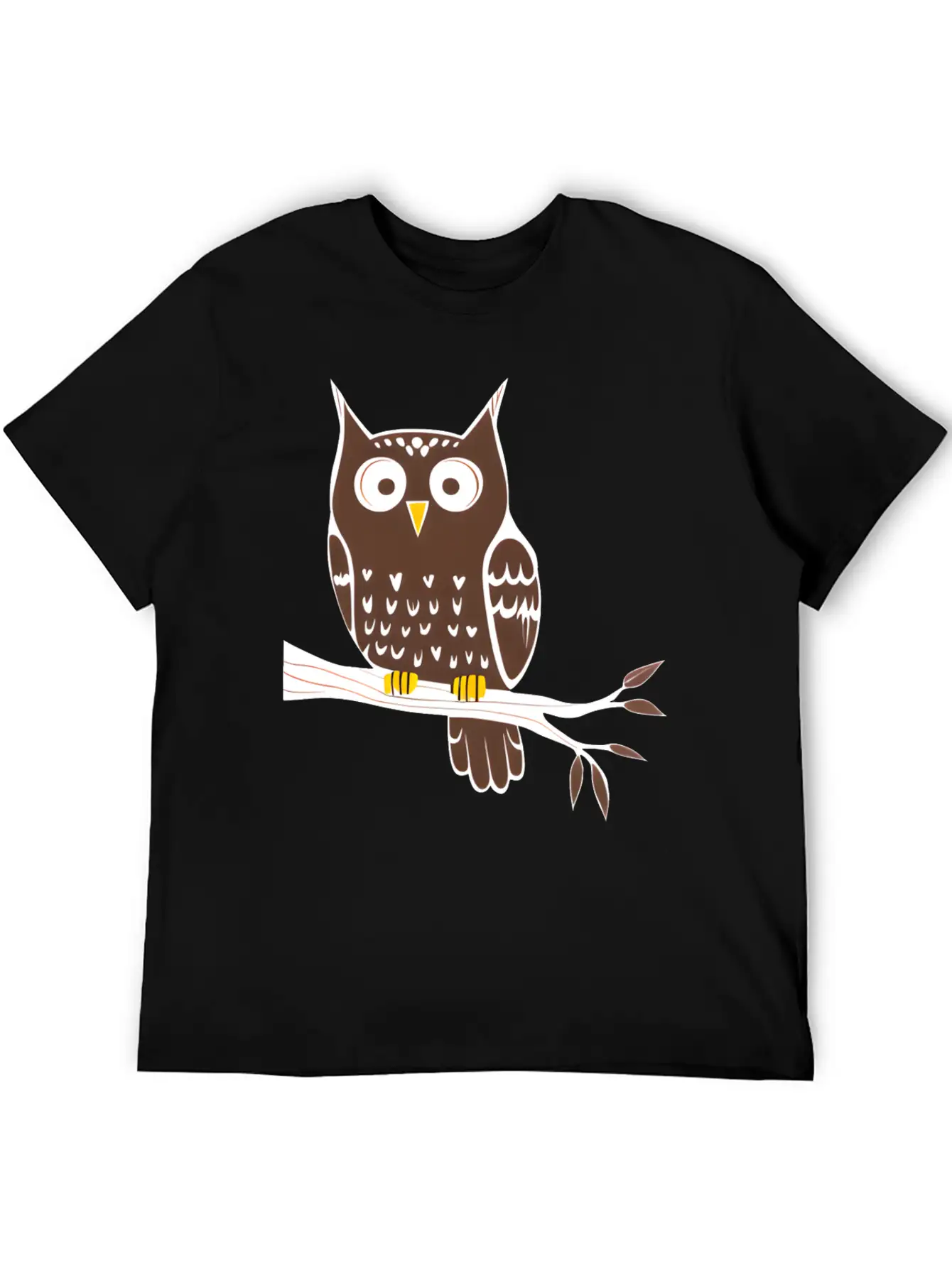 Cute Owl On A Branch Classic Cotton Tee – Unisex Comfort For Any Season