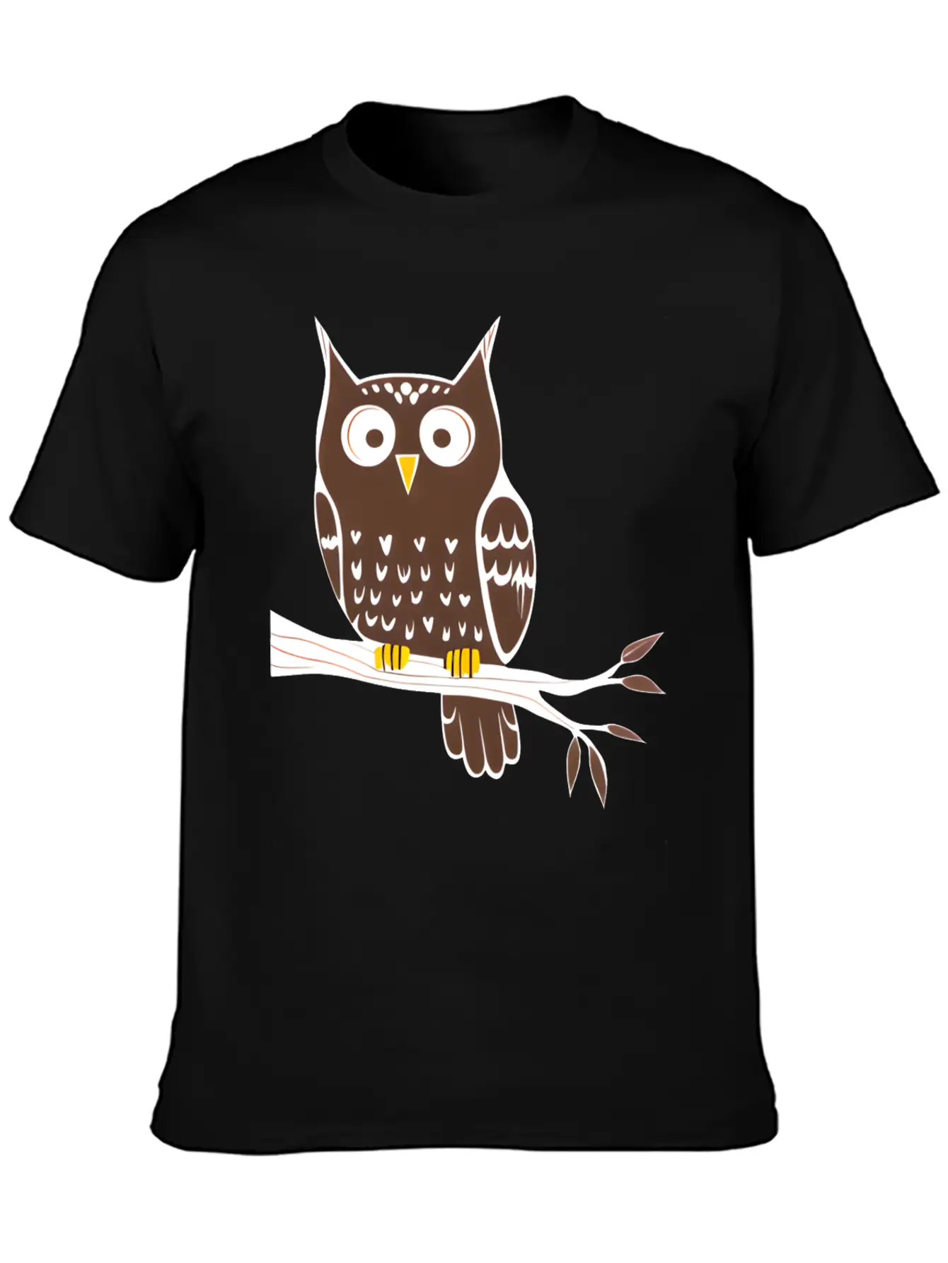 Cute Owl On A Branch Classic Cotton Tee – Unisex Comfort For Any Season