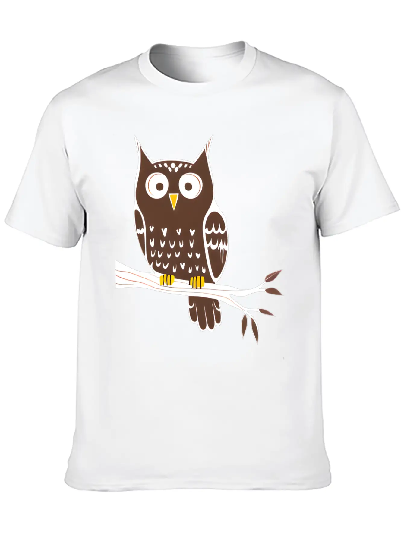 Cute Owl On A Branch Classic Cotton Tee – Unisex Comfort For Any Season