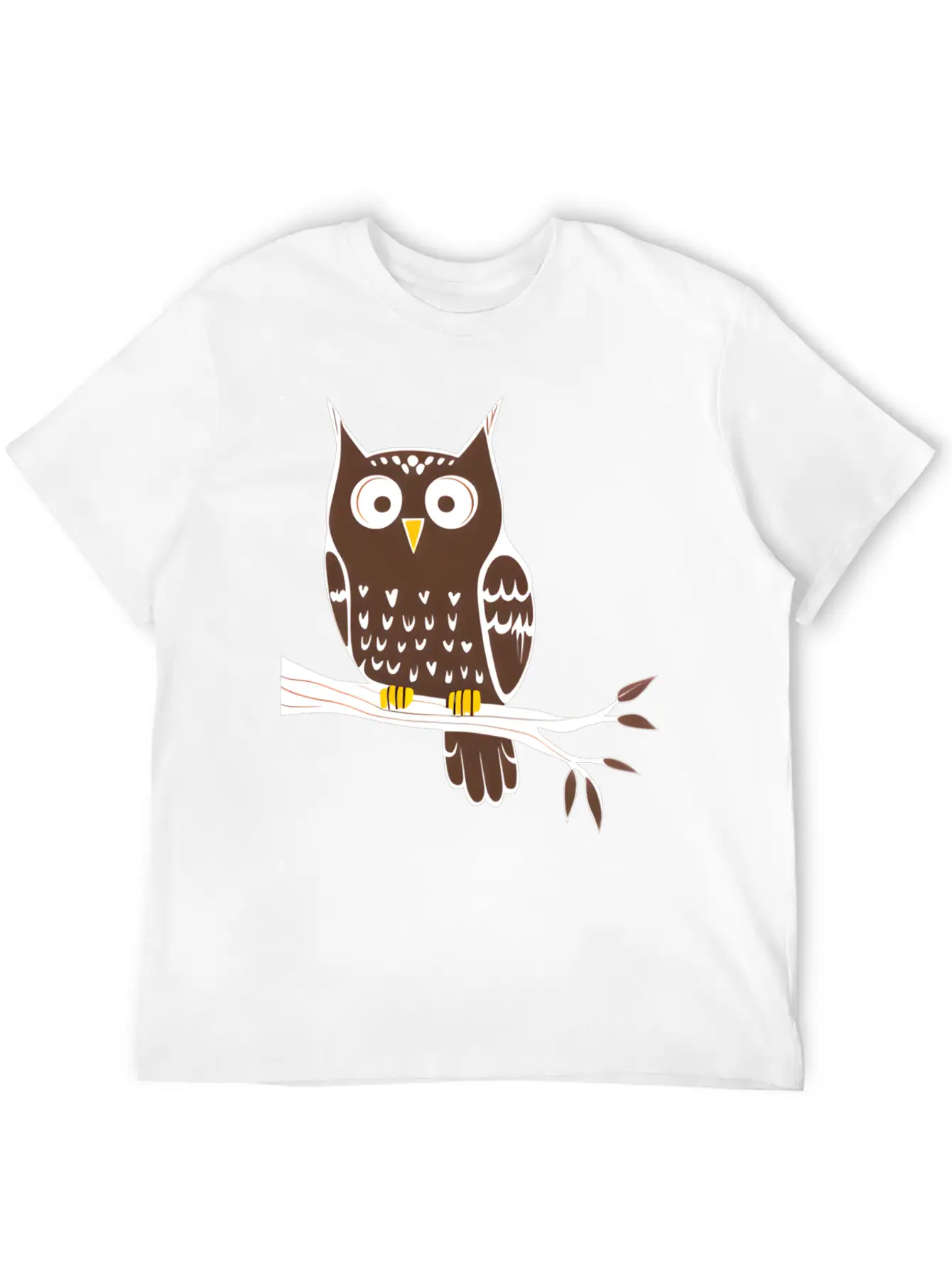 Cute Owl On A Branch Classic Cotton Tee – Unisex Comfort For Any Season