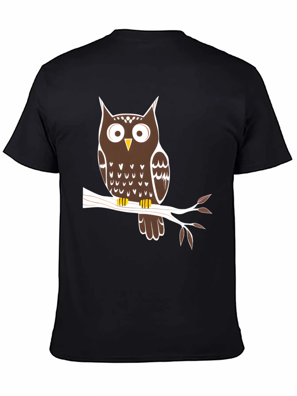 Cute Owl On A Branch Classic Cotton Tee – Unisex Comfort For Any Season