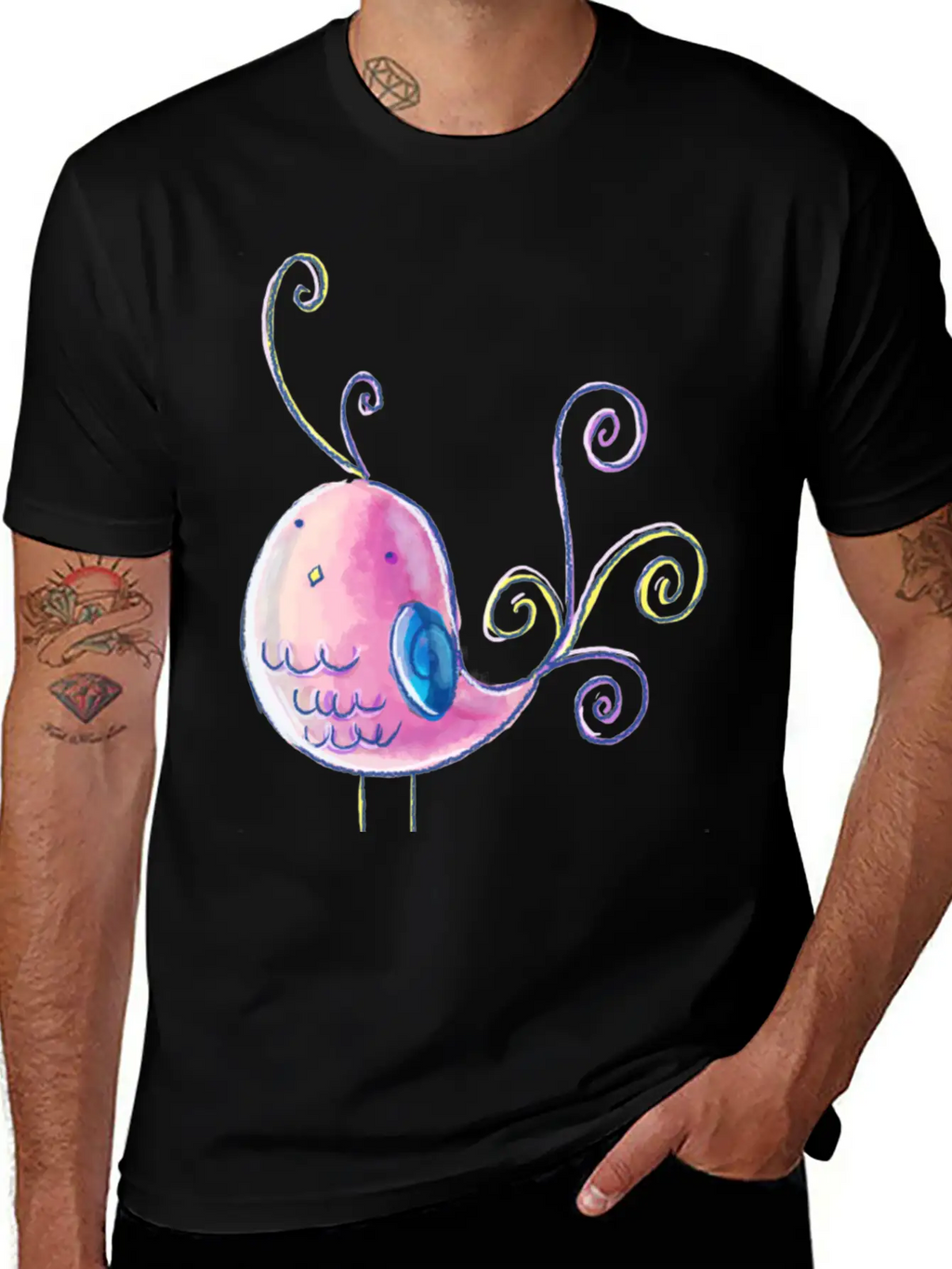 Cute Pastel Bird Unisex Casual T-Shirt – Clean Design For Daily Comfort