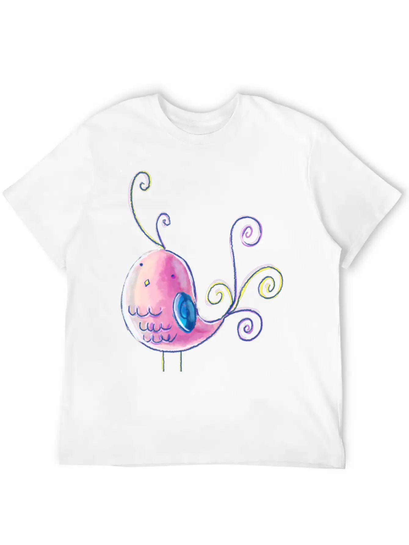 Cute Pastel Bird Unisex Casual T-Shirt – Clean Design For Daily Comfort