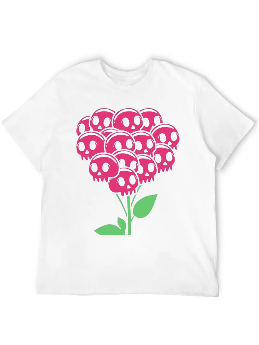 Cute Pastel Goth Halloween Skull Flower Stylish Everyday T-Shirt – Unisex Basic Cotton Tee