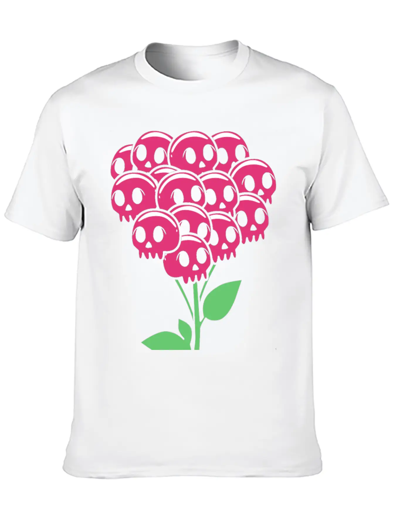 Cute Pastel Goth Halloween Skull Flower Stylish Everyday T-Shirt – Unisex Basic Cotton Tee