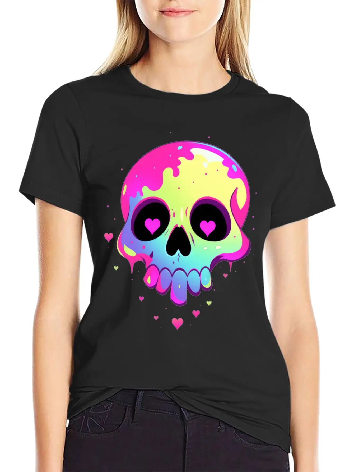 Cute Punk Skull / Kawaii Punk Skull Classic Cotton Tee – Unisex Comfort For Any Season