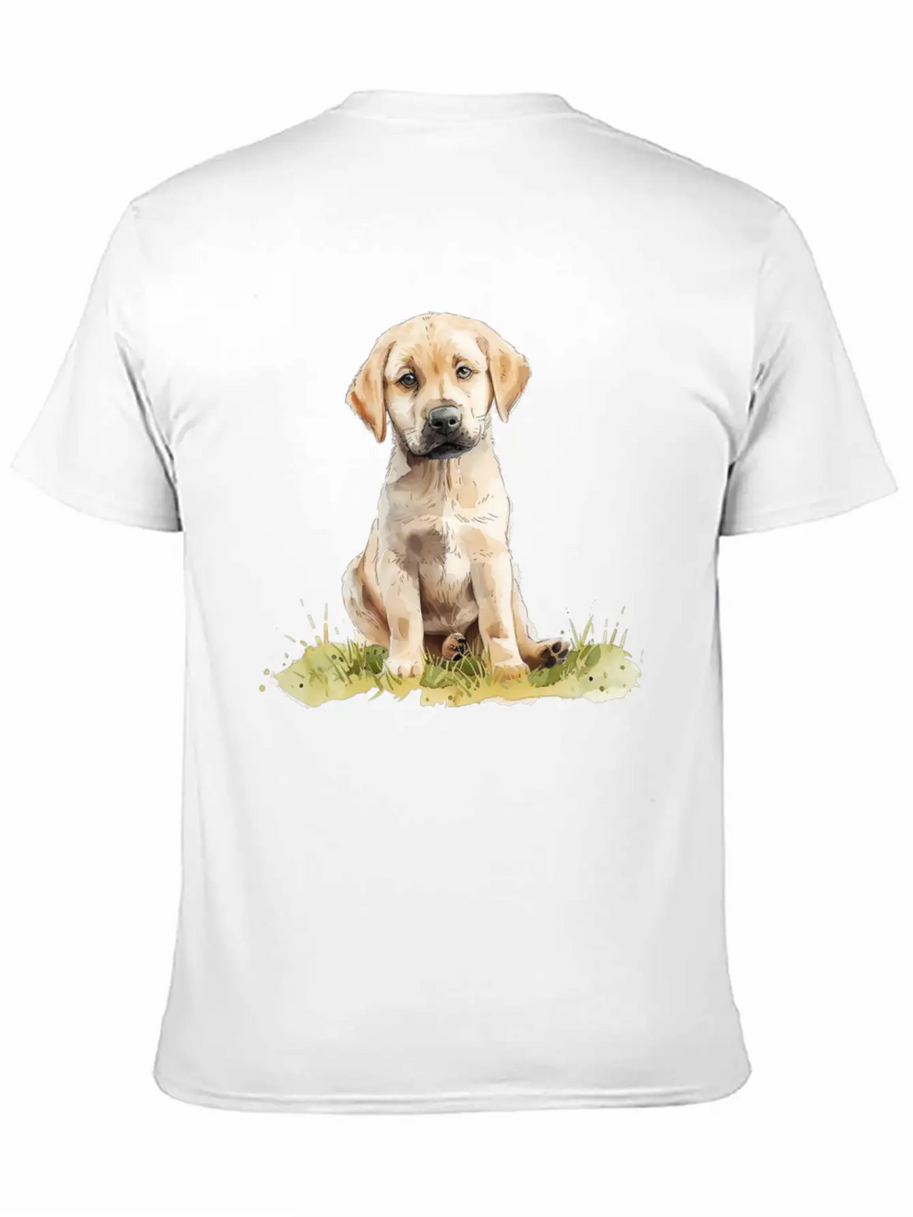 Cute Puppy Labrador Retriever Watercolor Essential Cotton Tee For Daily Outfits – Unisex Style