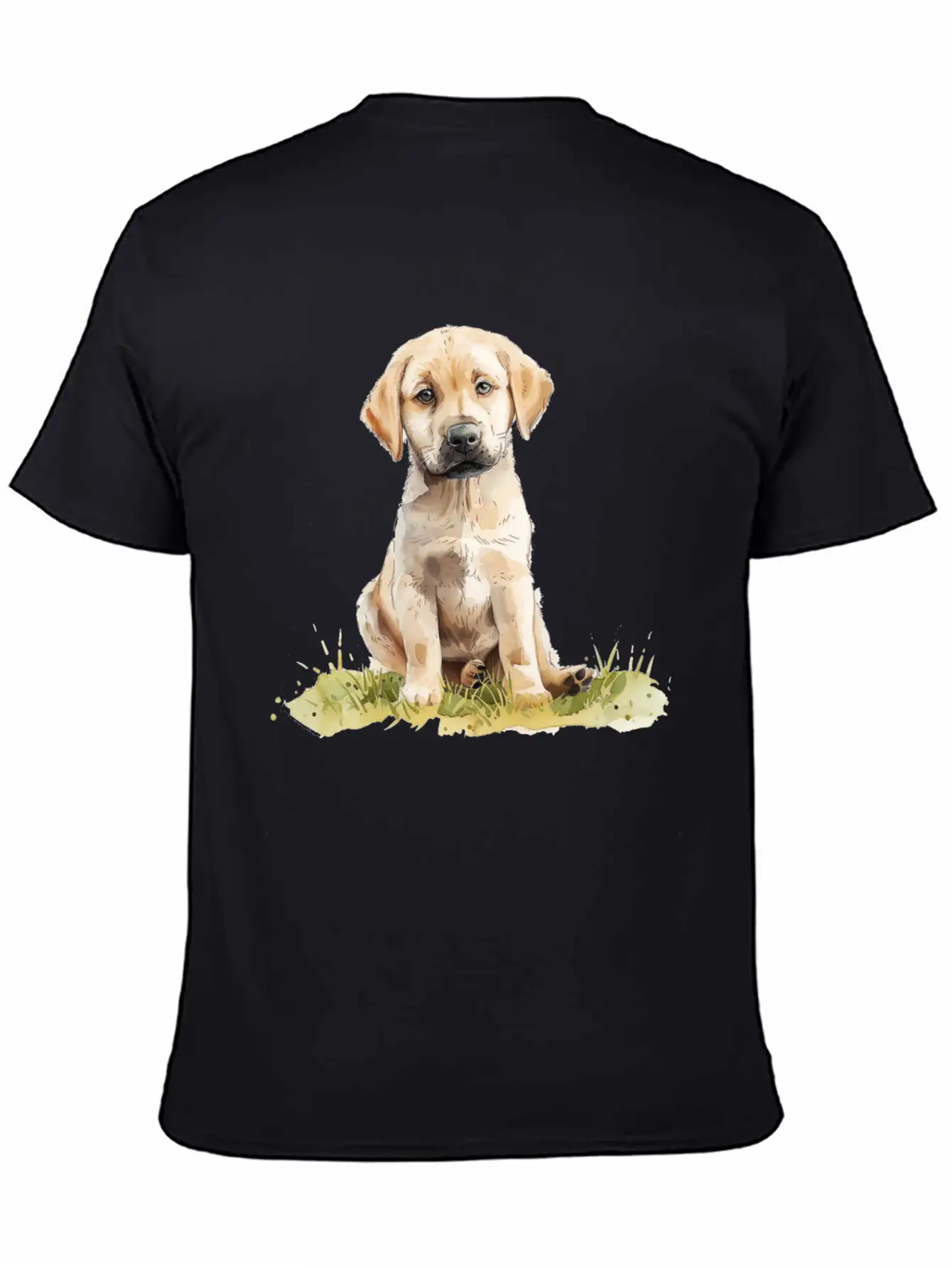 Cute Puppy Labrador Retriever Watercolor Essential Cotton Tee For Daily Outfits – Unisex Style