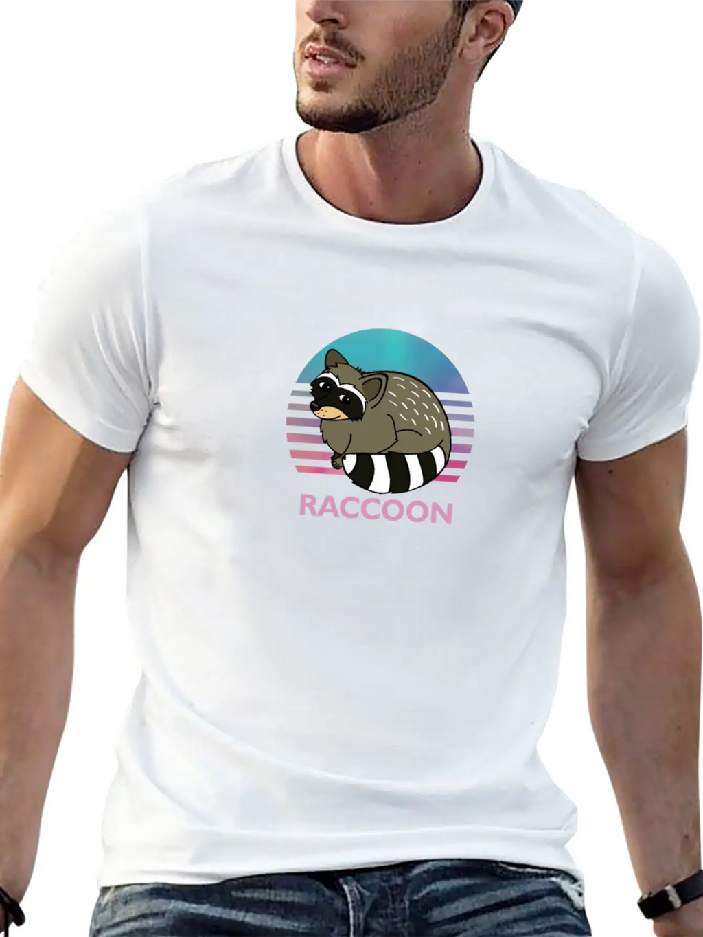 Cute Raccoon Animal Art Animals Graphic Wildlife Breathable Soft Cotton T-Shirt – Timeless Casual Look