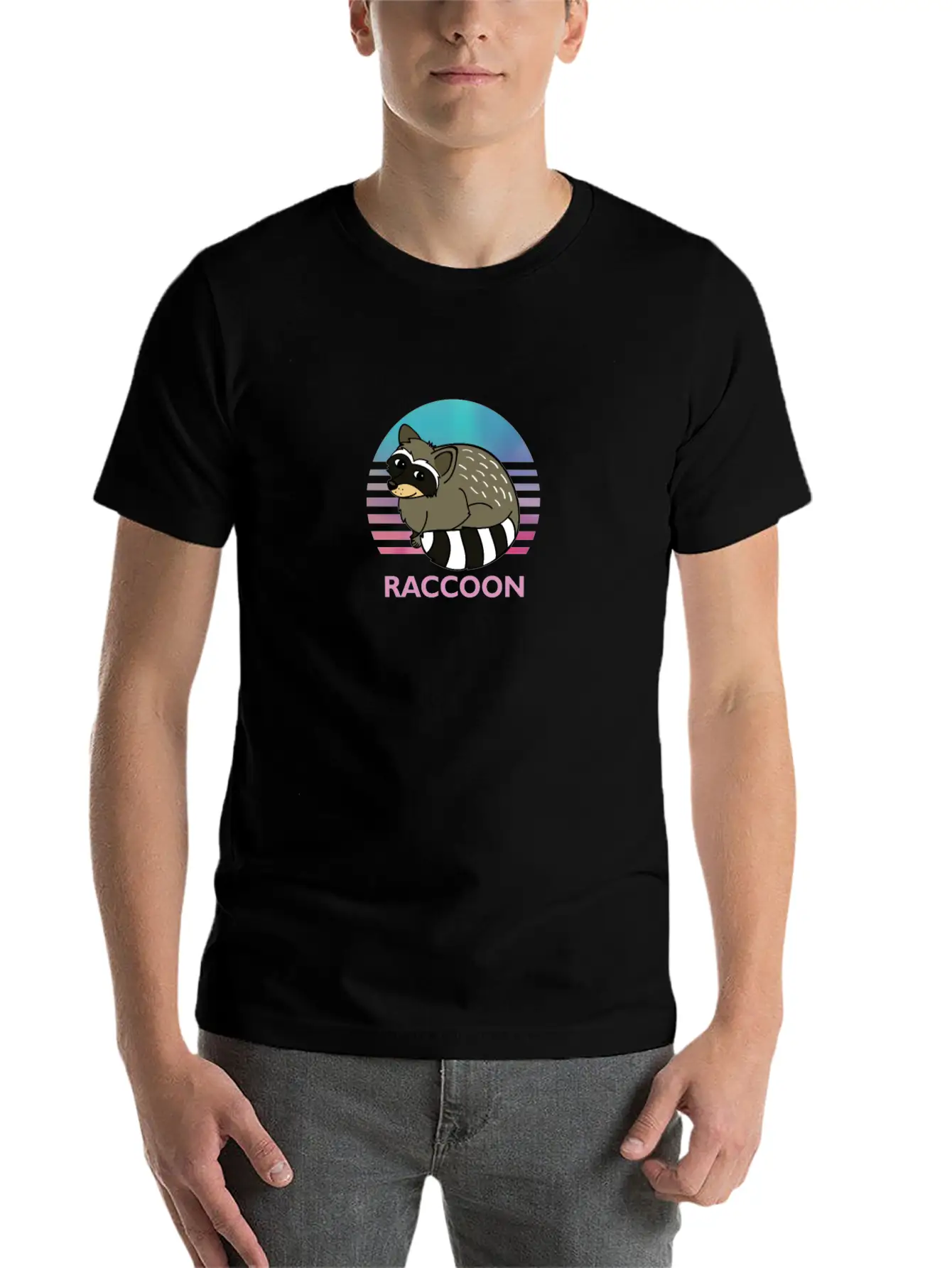 Cute Raccoon Animal Art Animals Graphic Wildlife Breathable Soft Cotton T-Shirt – Timeless Casual Look