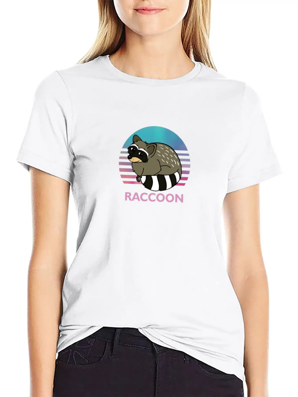 Cute Raccoon Animal Art Animals Graphic Wildlife Breathable Soft Cotton T-Shirt – Timeless Casual Look