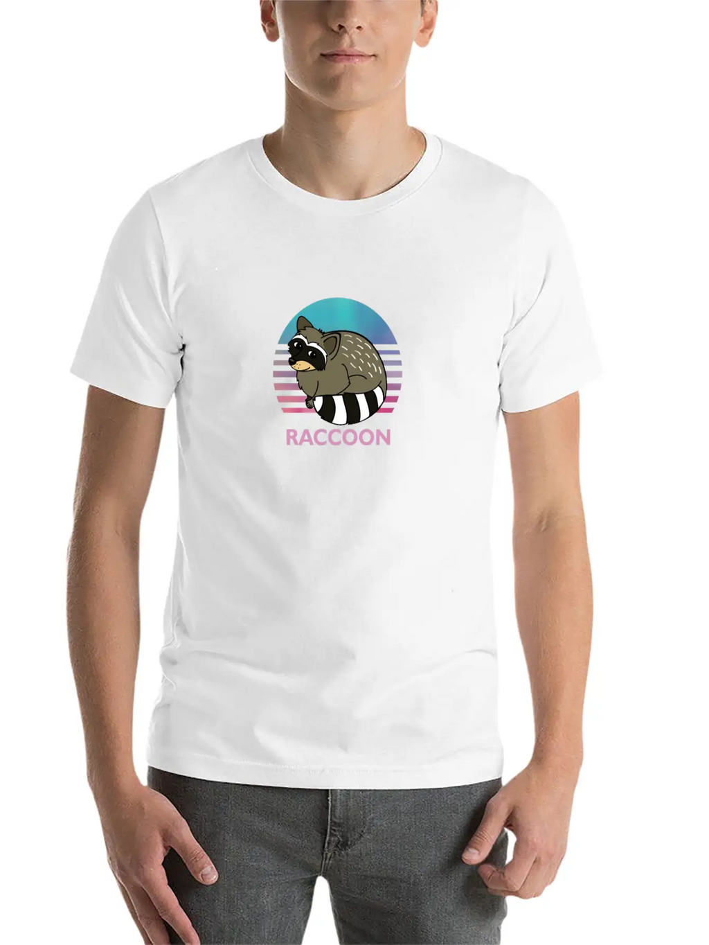 Cute Raccoon Animal Art Animals Graphic Wildlife Breathable Soft Cotton T-Shirt – Timeless Casual Look