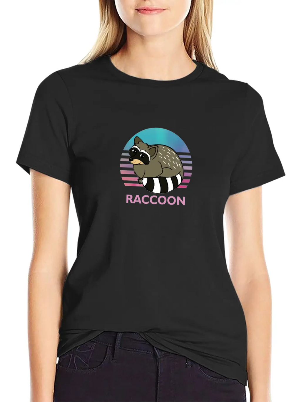 Cute Raccoon Animal Art Animals Graphic Wildlife Breathable Soft Cotton T-Shirt – Timeless Casual Look