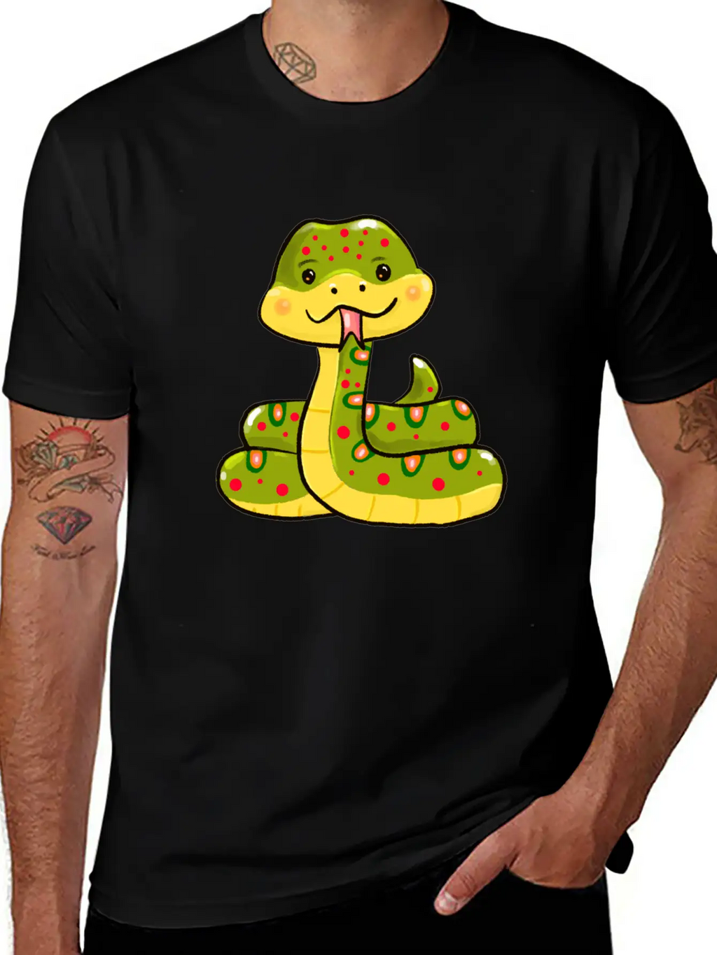 Cute Snake Relaxed Everyday Tee – Lightweight And Durable Cotton