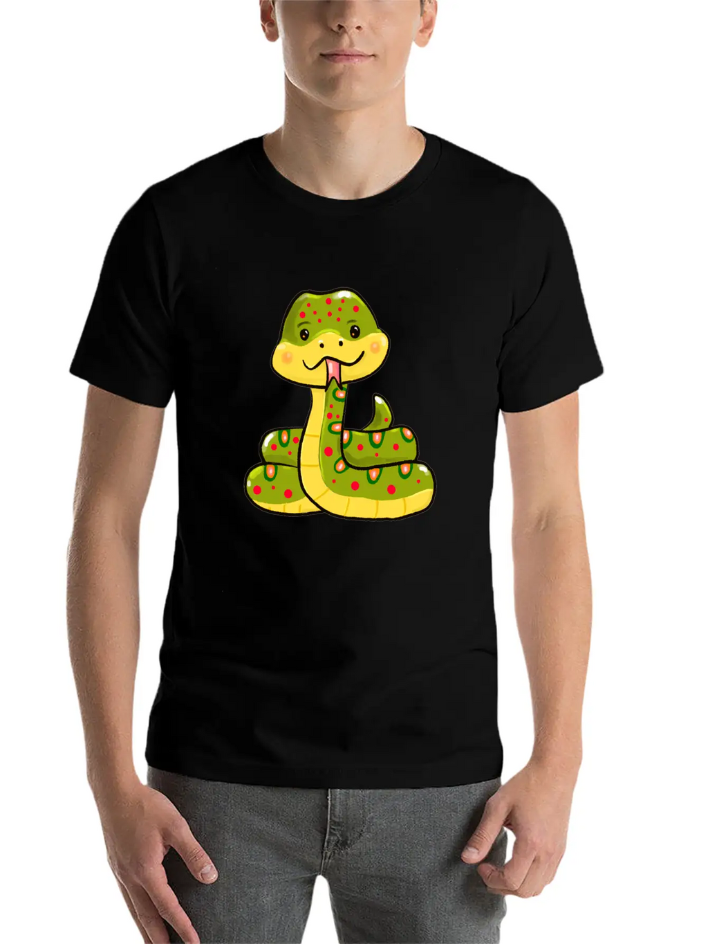 Cute Snake Relaxed Everyday Tee – Lightweight And Durable Cotton