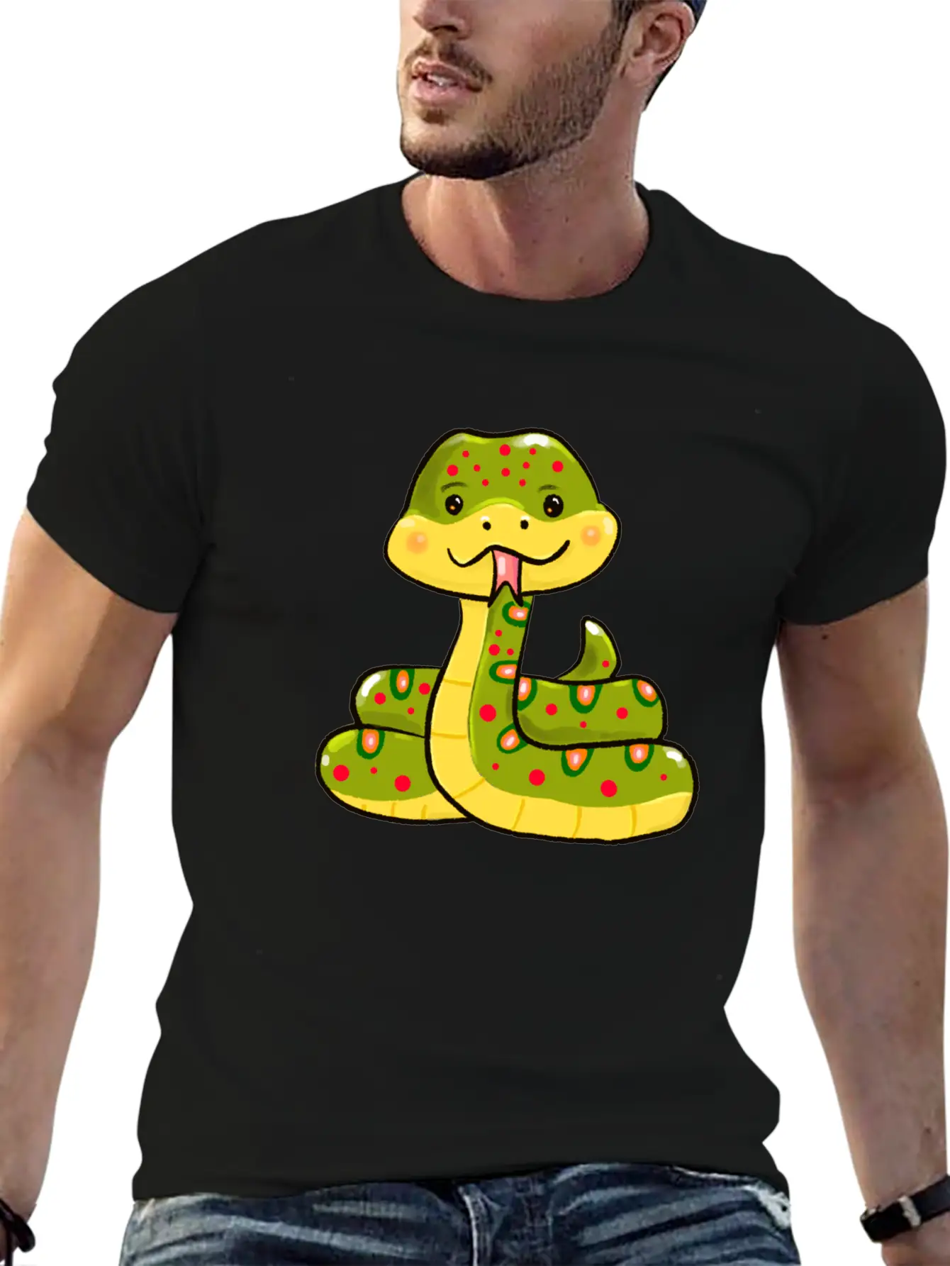 Cute Snake Relaxed Everyday Tee – Lightweight And Durable Cotton