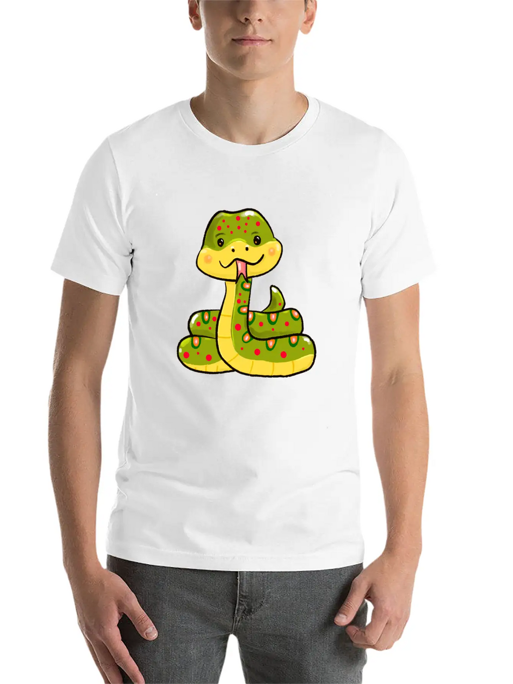 Cute Snake Relaxed Everyday Tee – Lightweight And Durable Cotton