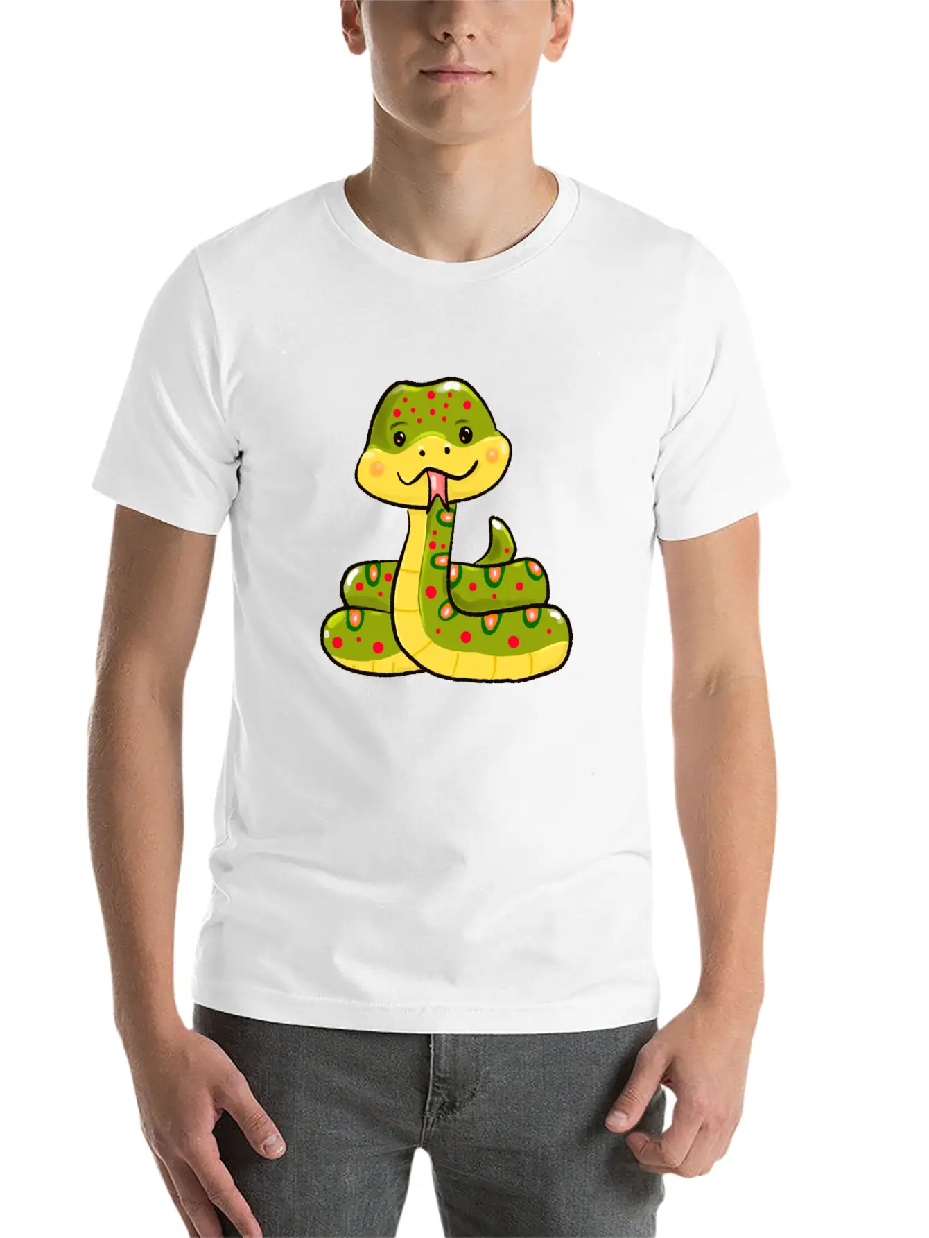 Cute Snake Relaxed Everyday Tee – Lightweight And Durable Cotton