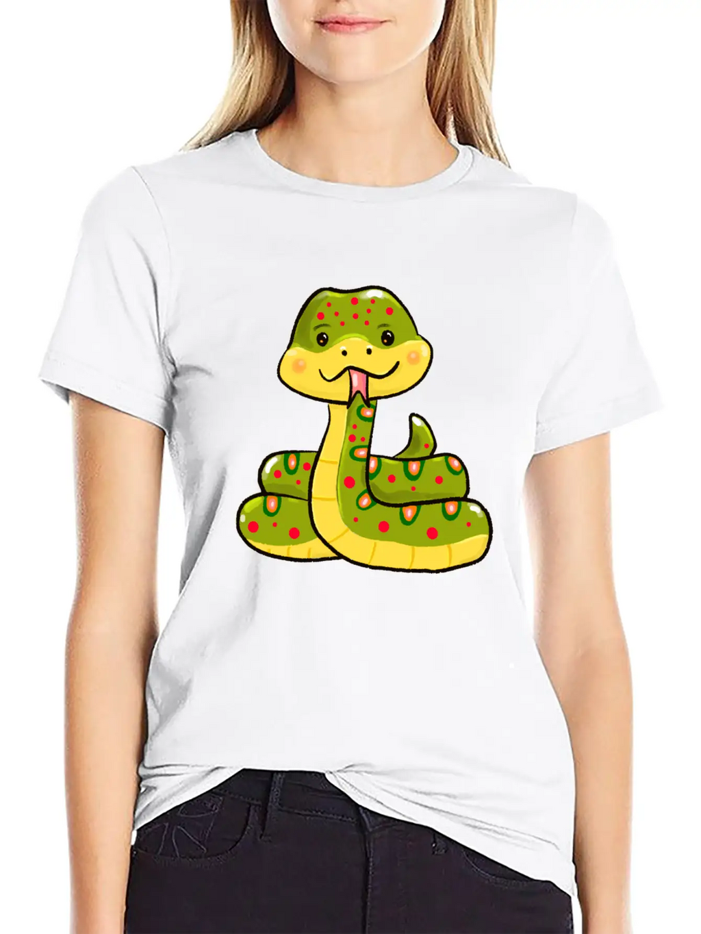 Cute Snake Relaxed Everyday Tee – Lightweight And Durable Cotton