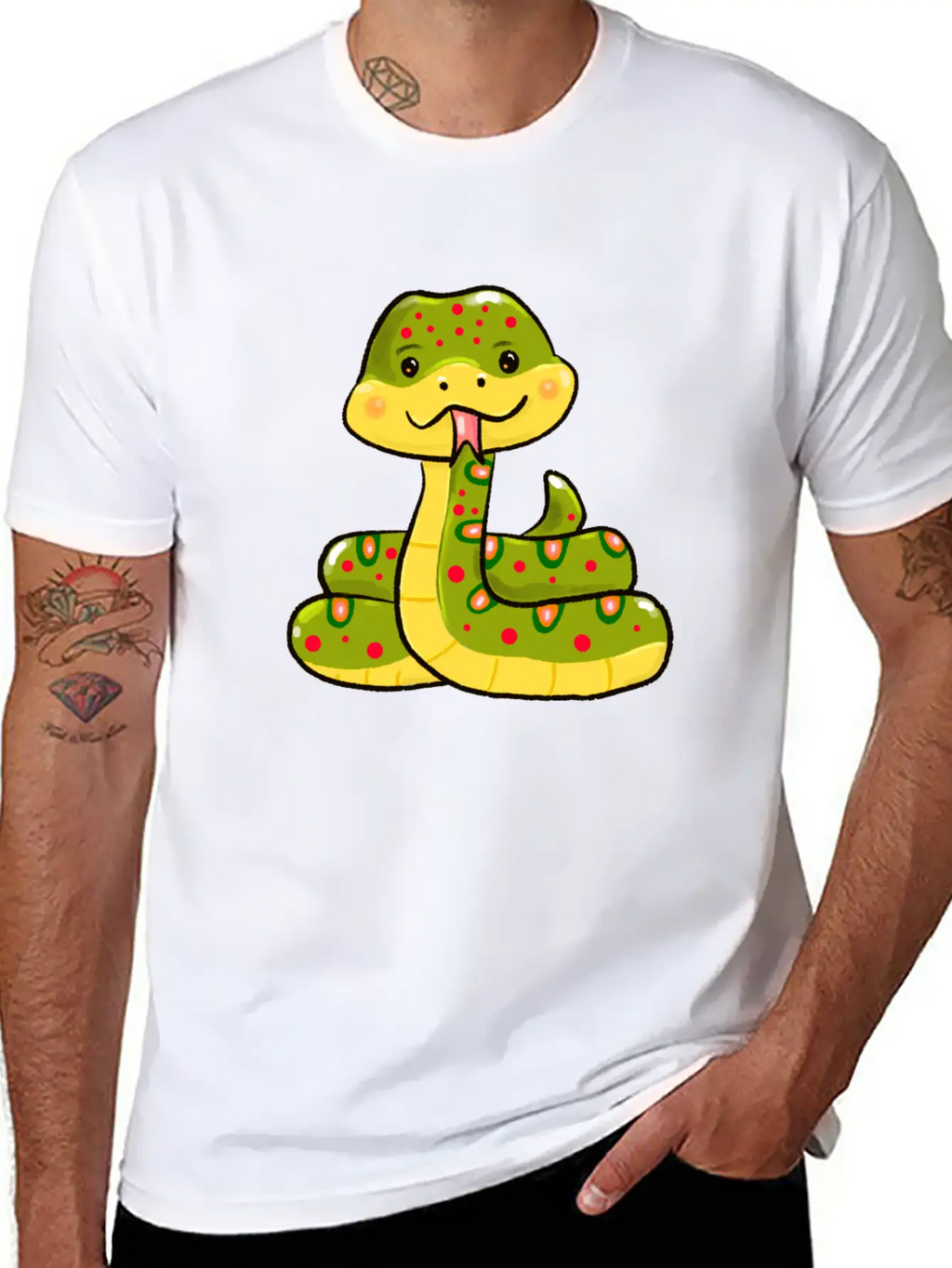 Cute Snake Relaxed Everyday Tee – Lightweight And Durable Cotton