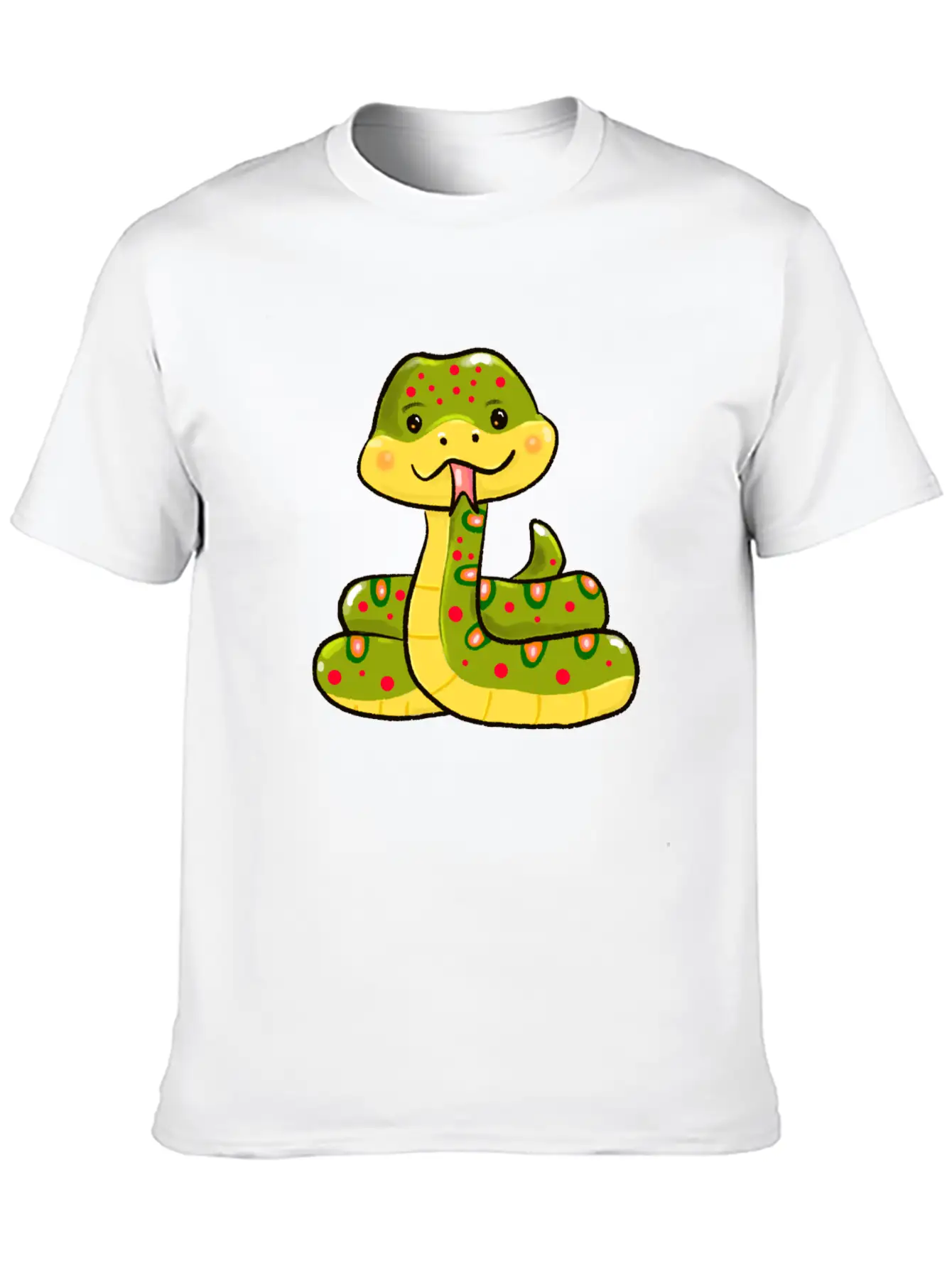 Cute Snake Relaxed Everyday Tee – Lightweight And Durable Cotton