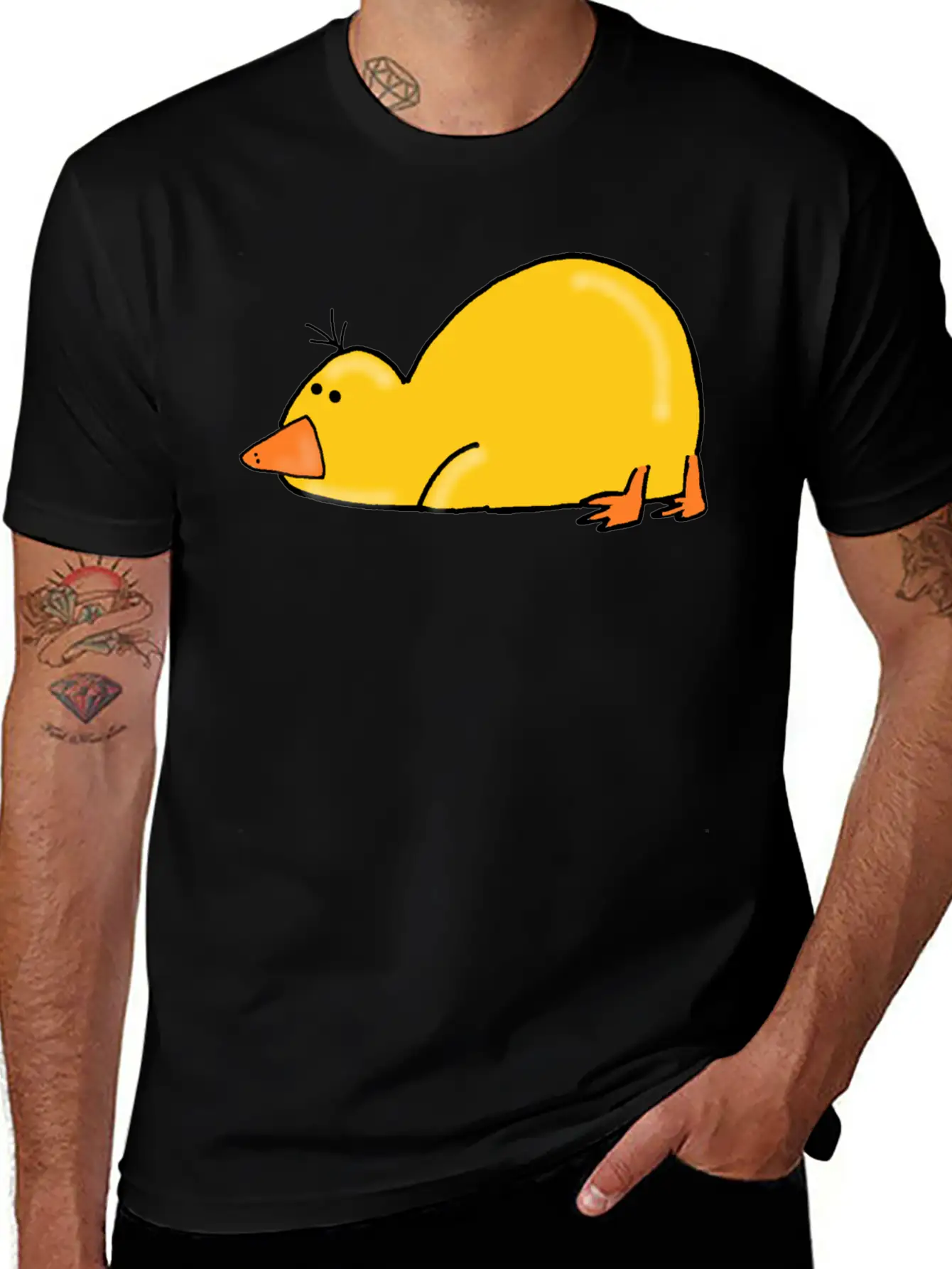 Cute Tired Duck Unisex Casual T-Shirt – Clean Design For Daily Comfort