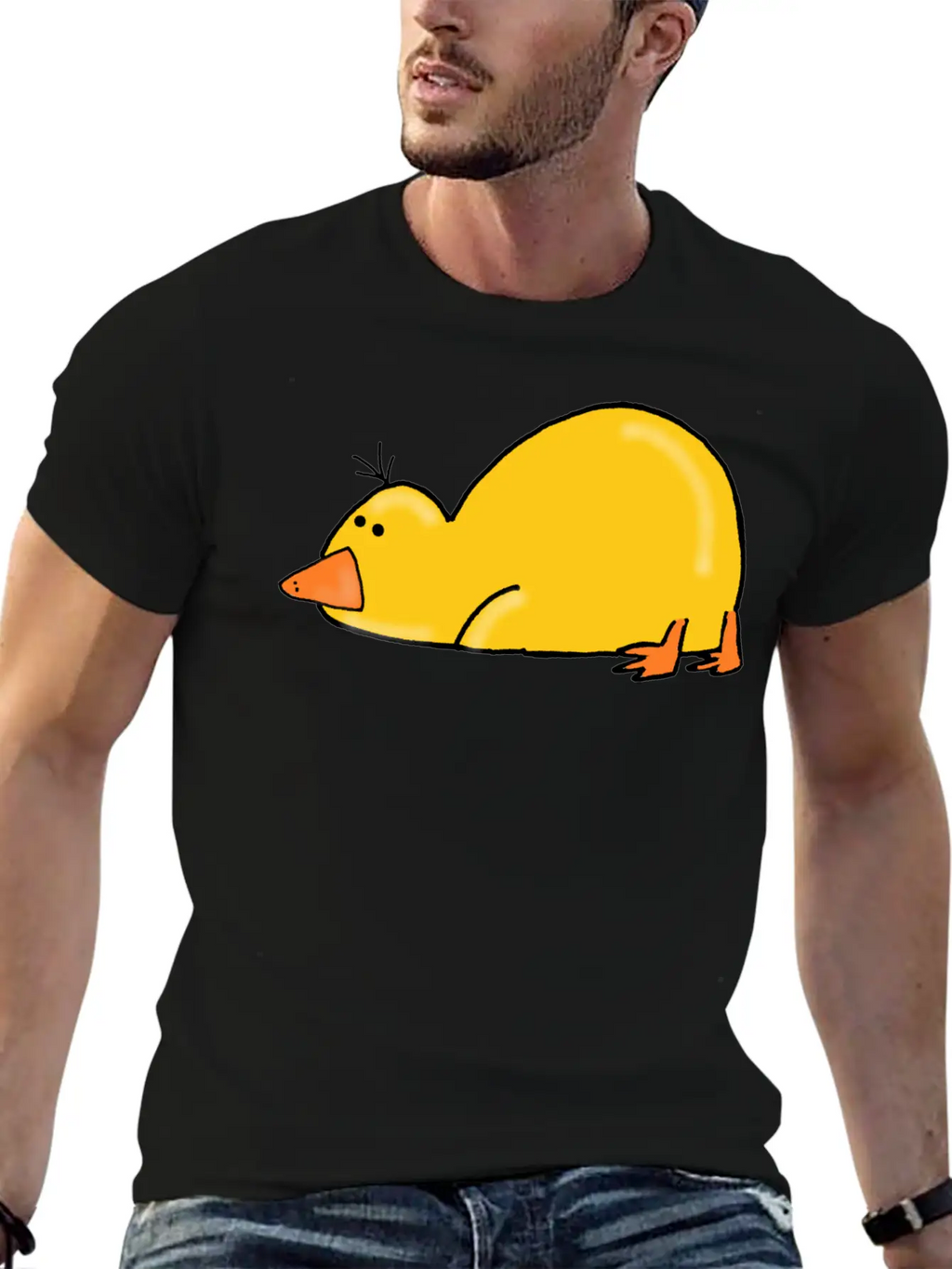 Cute Tired Duck Unisex Casual T-Shirt – Clean Design For Daily Comfort