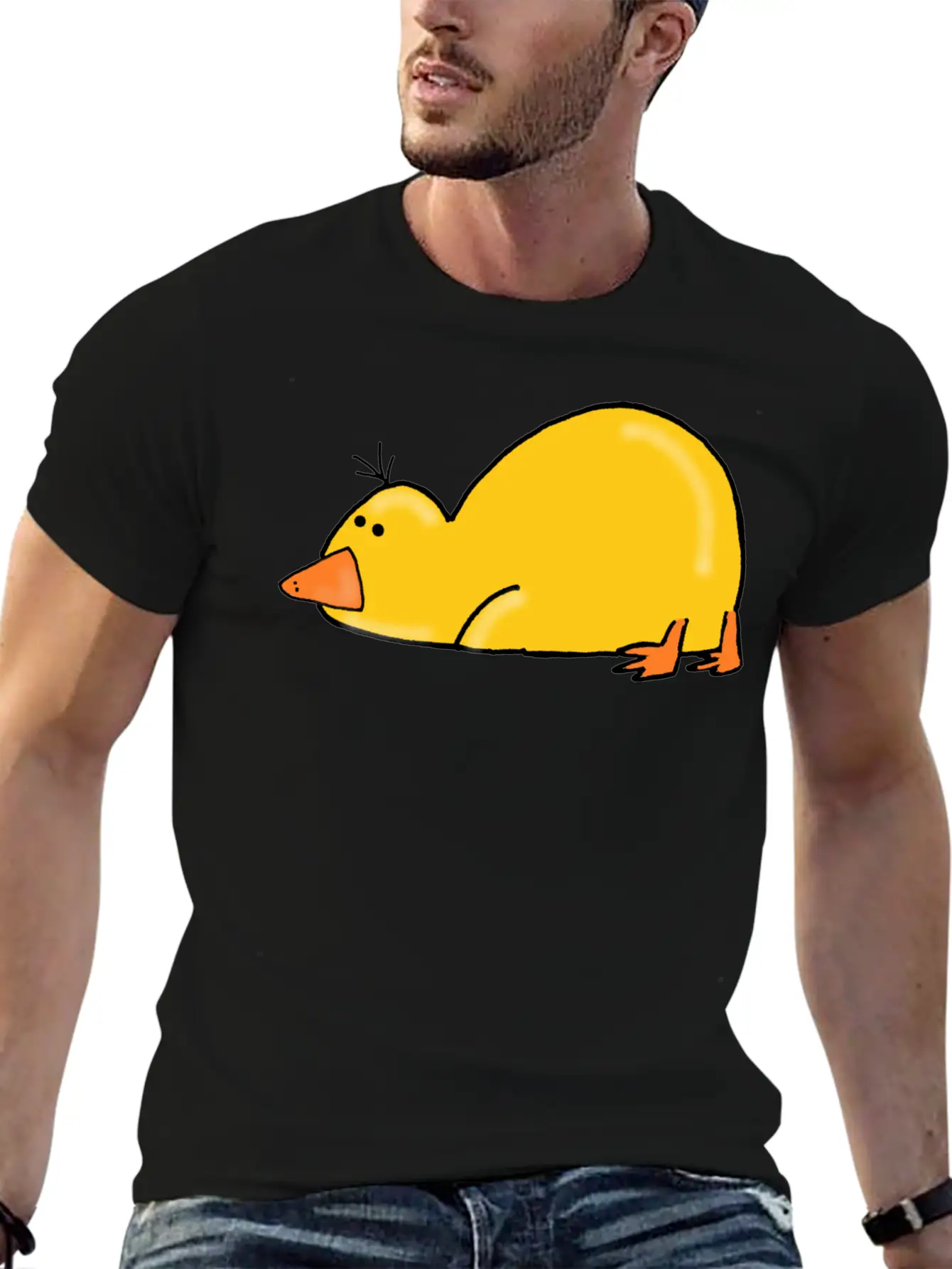 Cute Tired Duck Unisex Casual T-Shirt – Clean Design For Daily Comfort